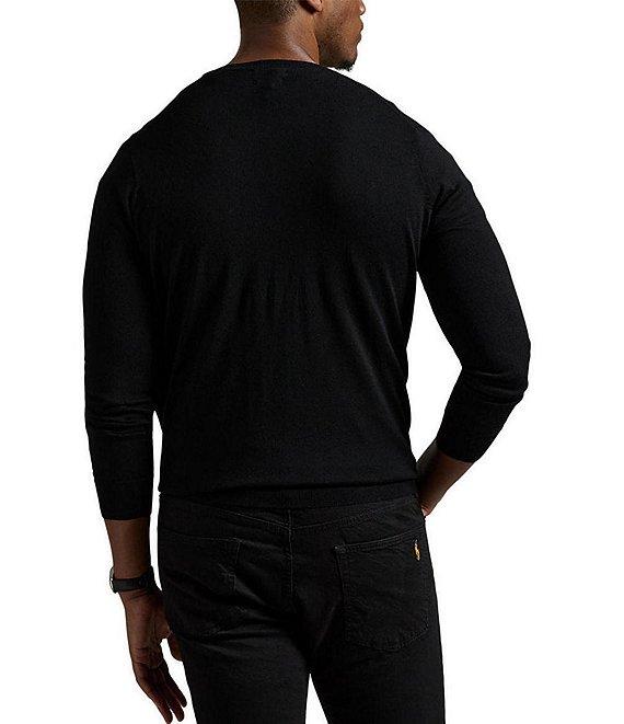 Polo Ralph Lauren Big & Tall Washable Wool V-Neck Sweater Product Image