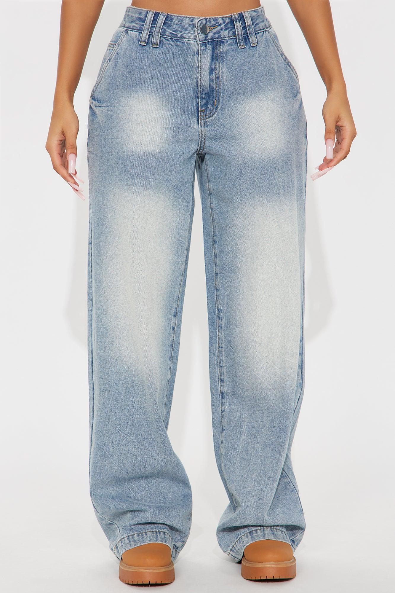Out Of Here Wide Leg Jeans - Light Wash Female Product Image