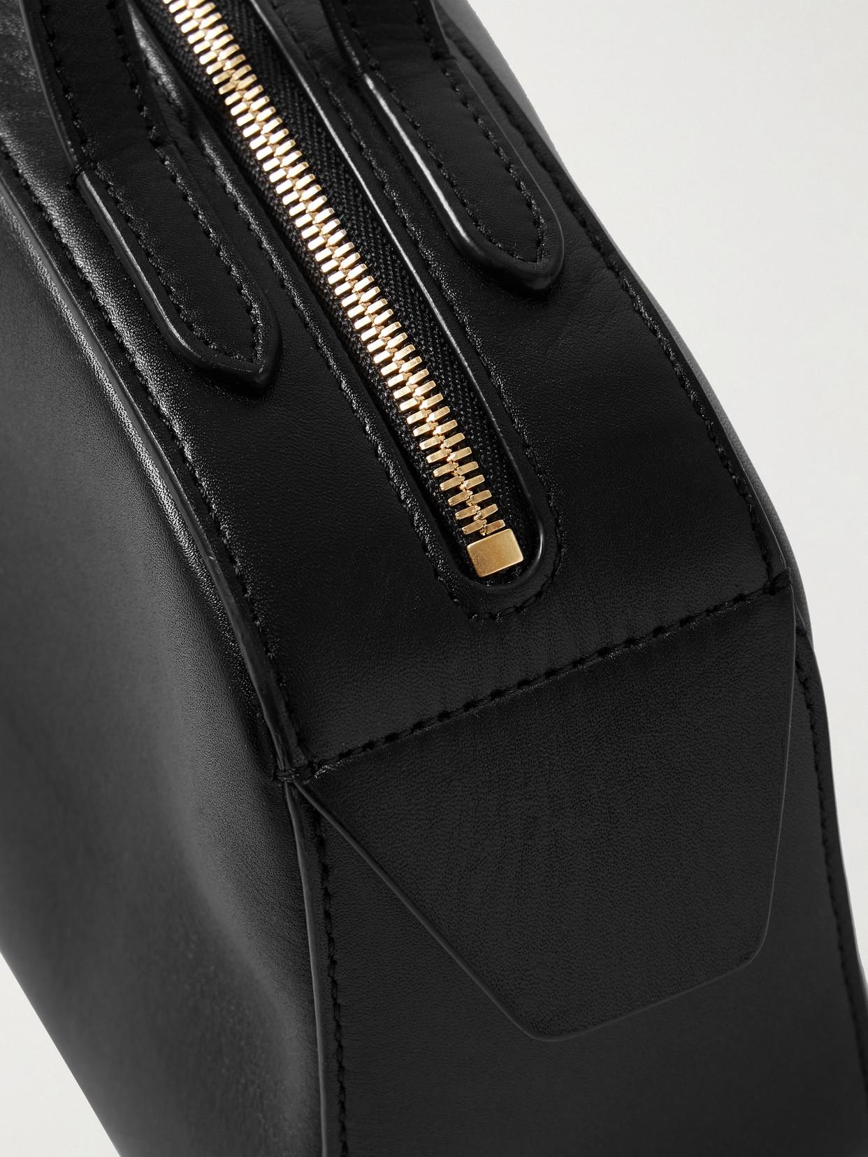 KHAITE Simona Crackle Patent Leather Shoulder Bag In Black Product Image