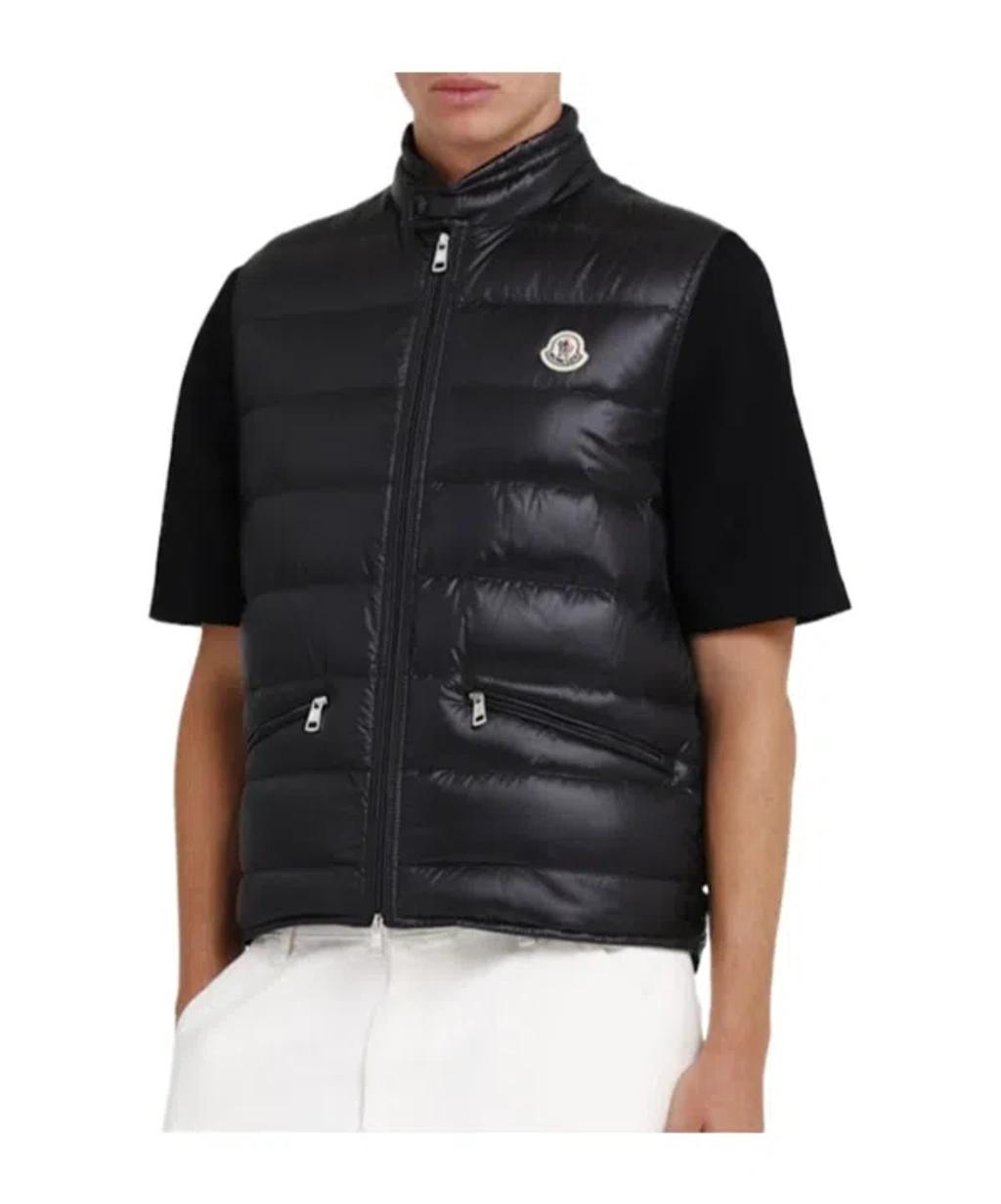 MONCLER High Collar Puffer Quilted Sleeveless Jacket In Black Product Image