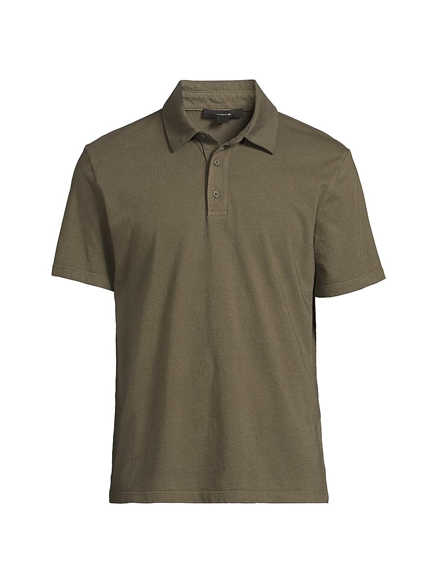 Mens Garment Dye Cotton Polo Shirt Vince Product Image