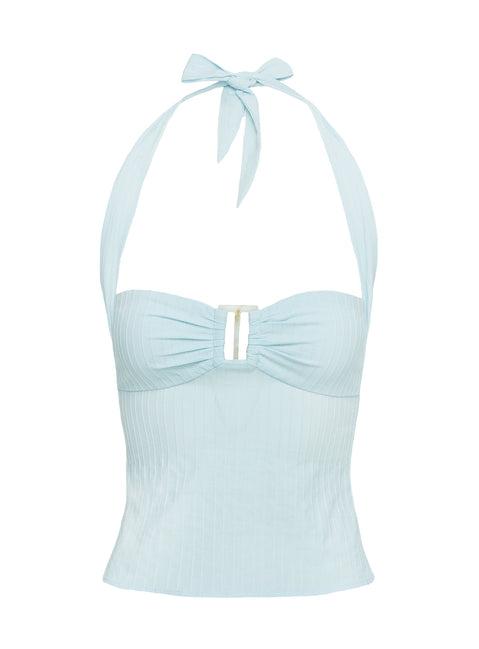 Isabetta Halter Top Aqua Product Image
