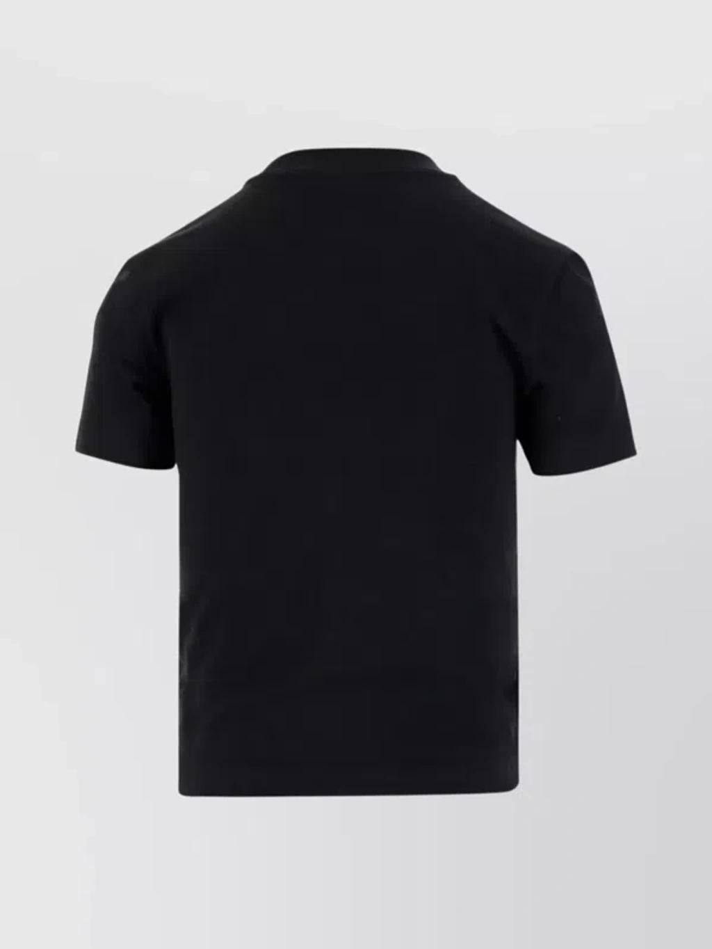 JACQUEMUS Black Fitted T-shirt With Logo Patch In Stretch Cotton Woman Product Image