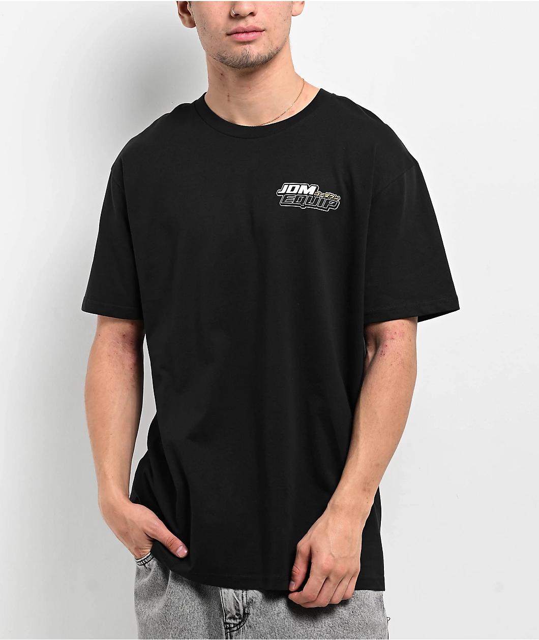 Lowered Lifestyle JDM Equip Black T-Shirt Product Image