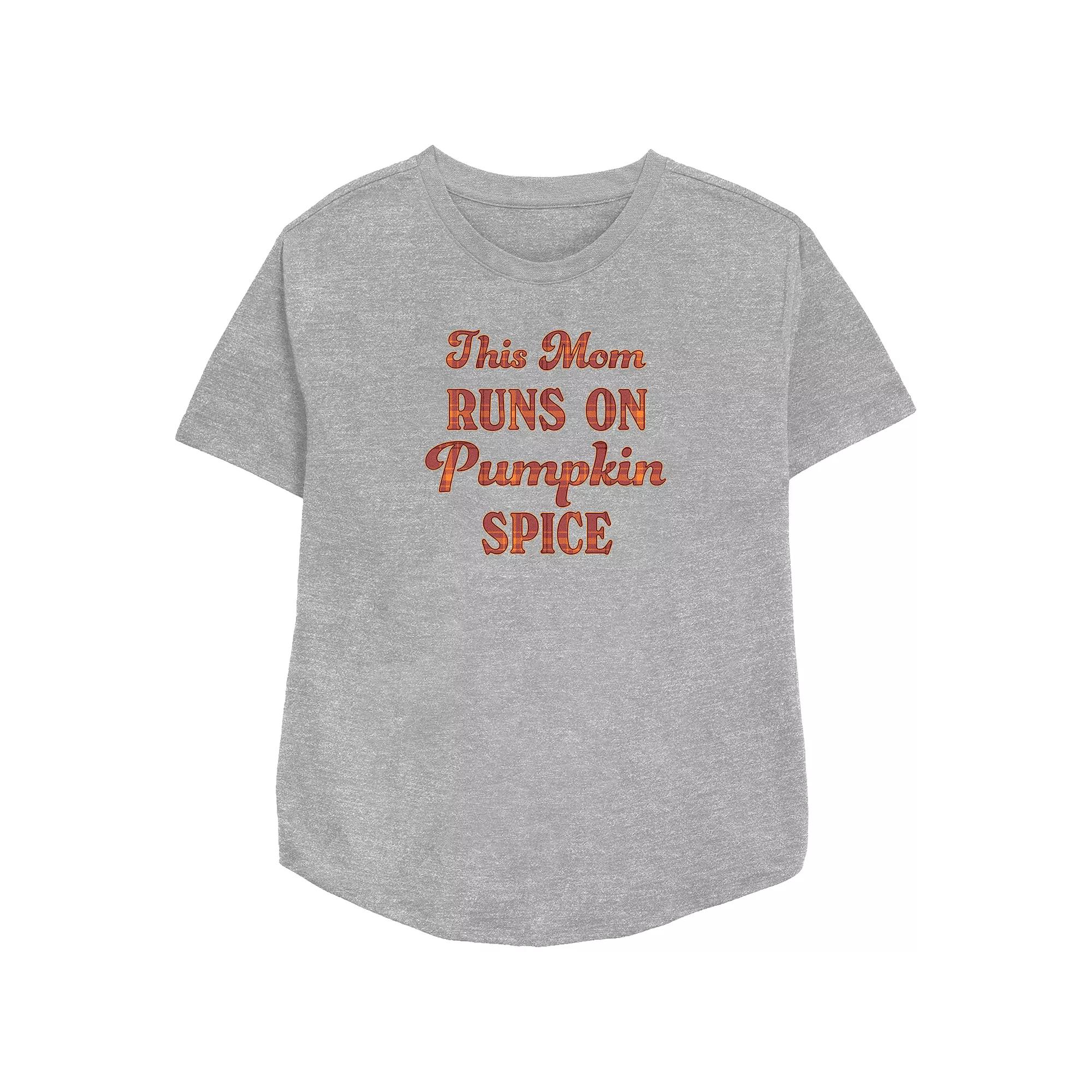 Women's This Mom Runs On Pumpkin Spice Relaxed Fit Graphic Tee,  Product Image