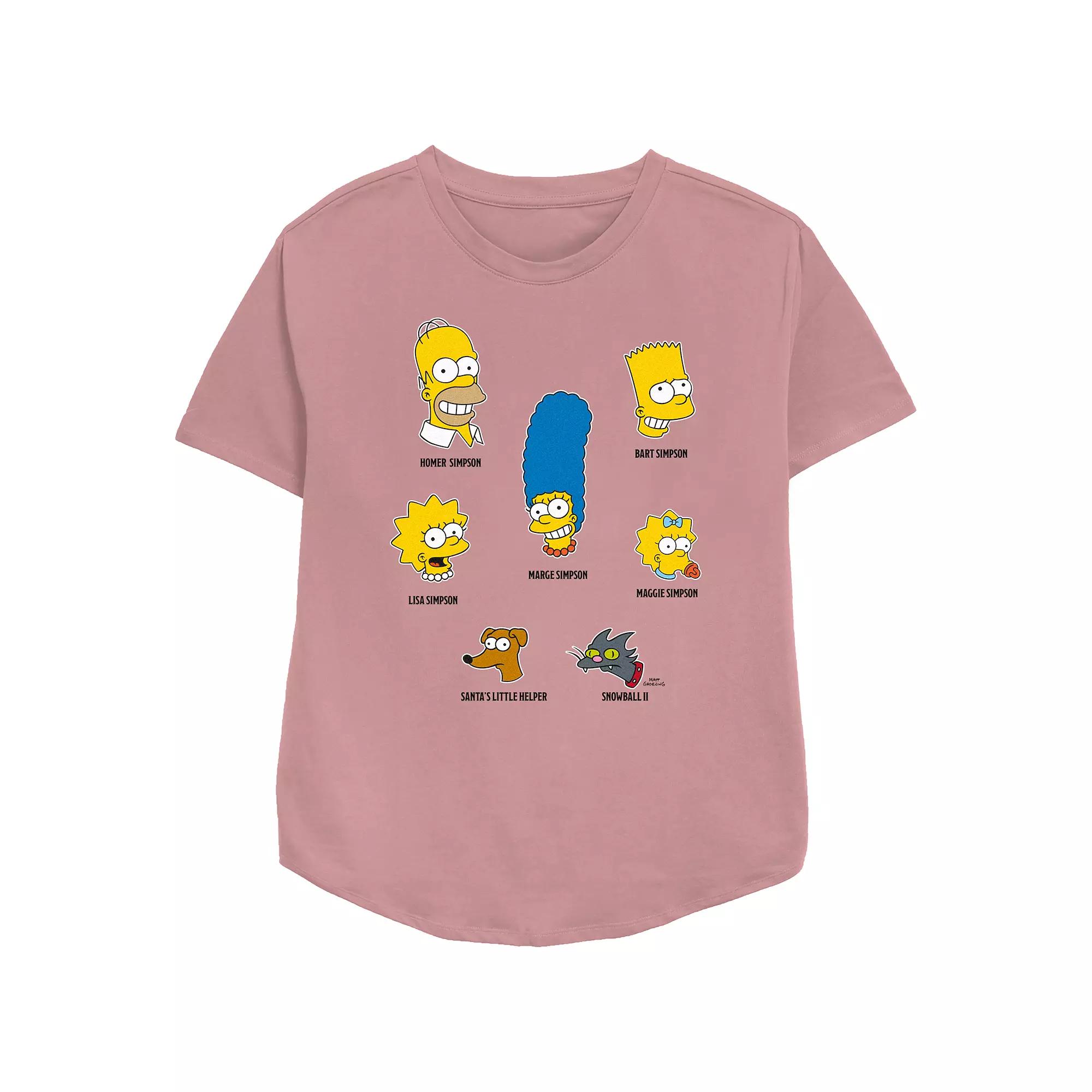 Women's The Simpsons Family Members Relaxed Fit Graphic Tee, Girl's,  Product Image