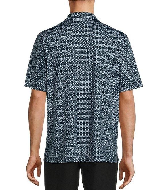 Roundtree & Yorke Performance Short Sleeve Racquet Print Polo Shirt Product Image