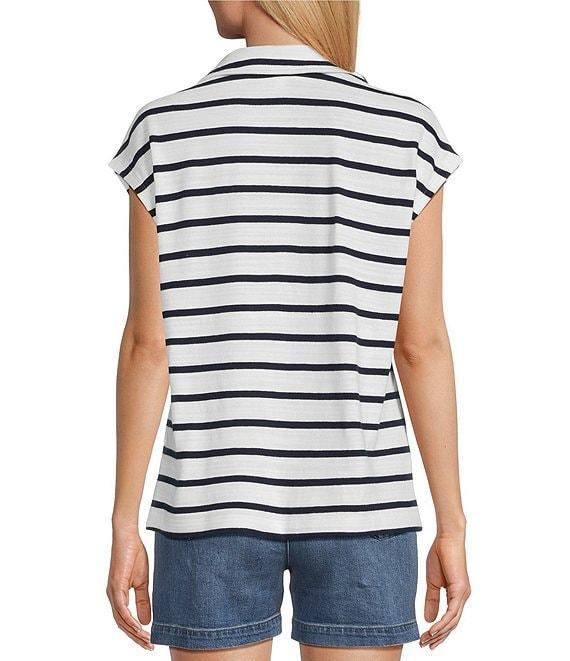 Westbound Cap Sleeve Polo Top Product Image