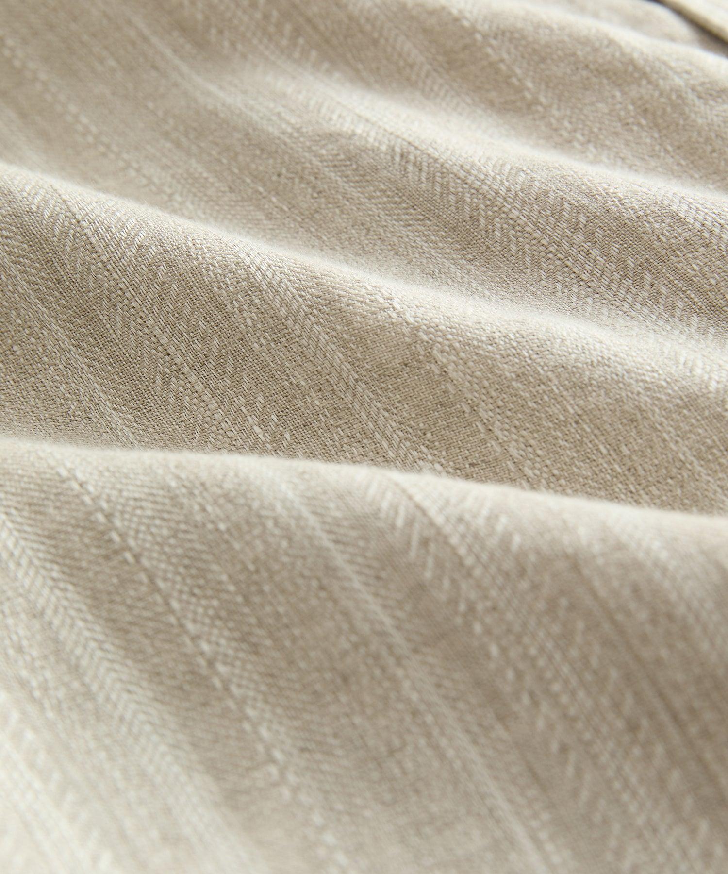 Textured Cropped Sea Soft Irish Linen Camp Collar Shirt Product Image