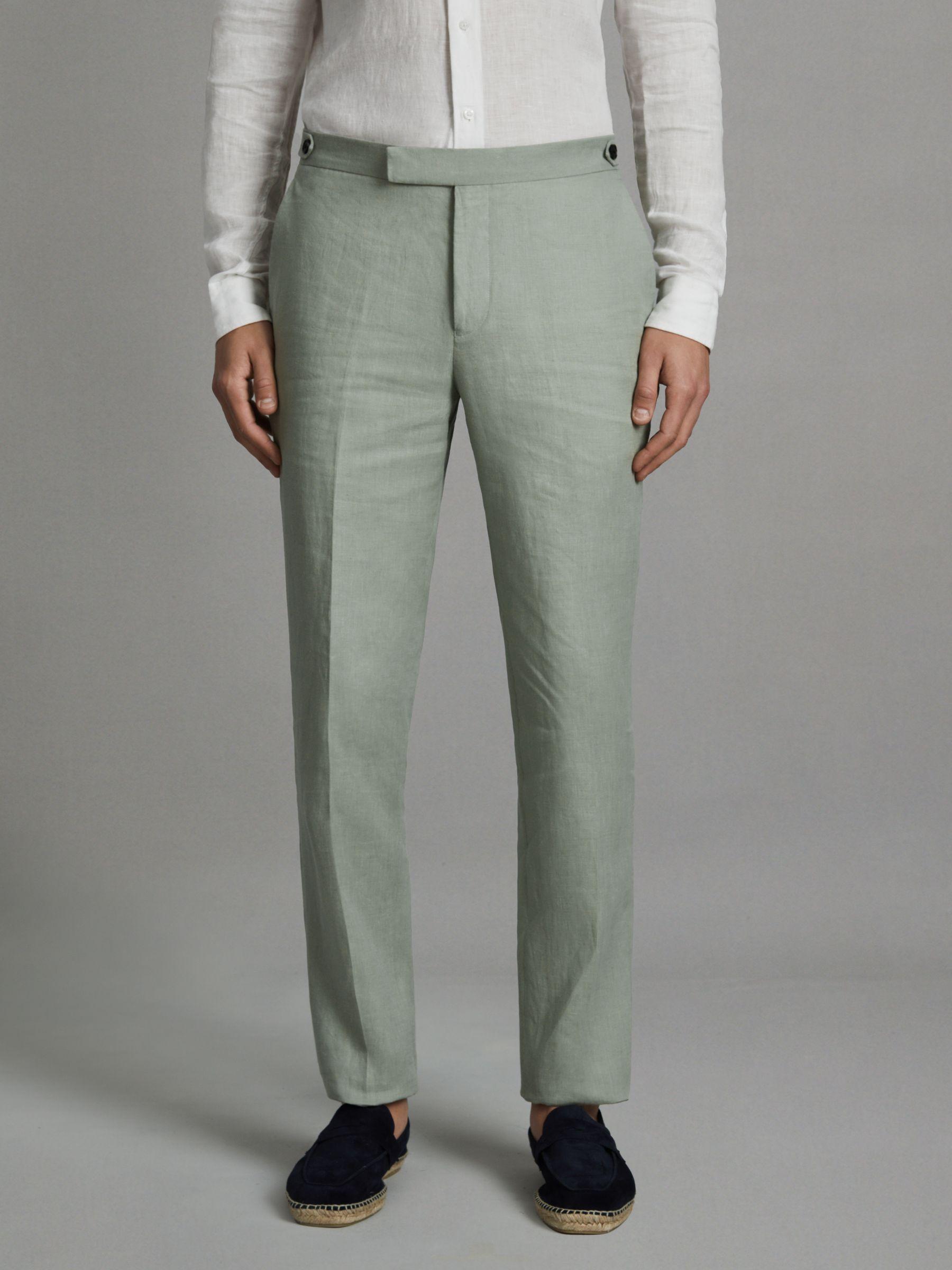 Linen Tapered Trousers Slim-Fit in Apple Product Image