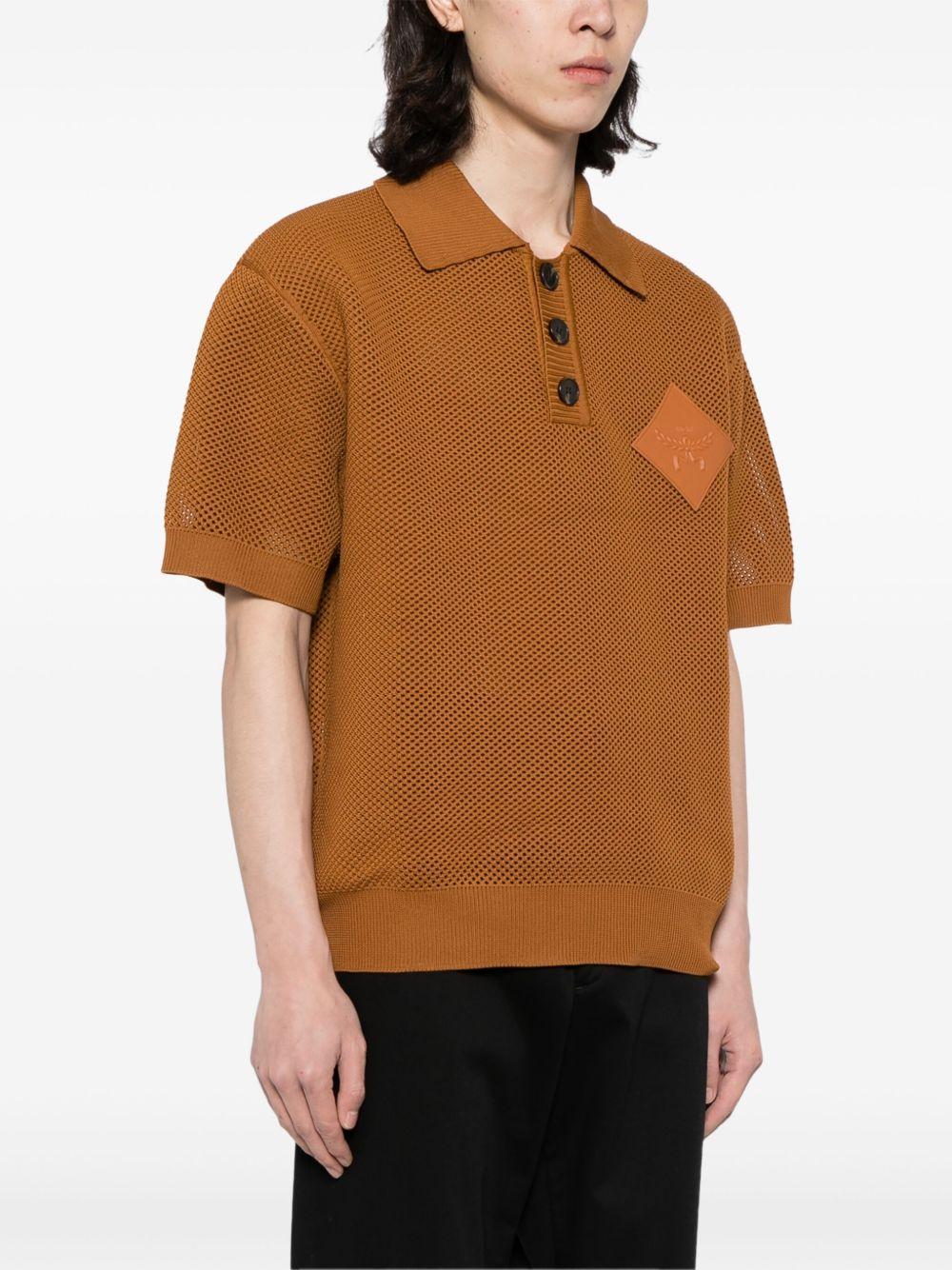 logo-appliqué knitted polo shirt Product Image