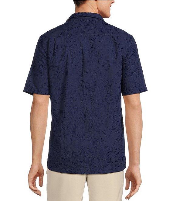 Caribbean Eyelet Embroidery Short Sleeve Woven Camp Shirt Product Image