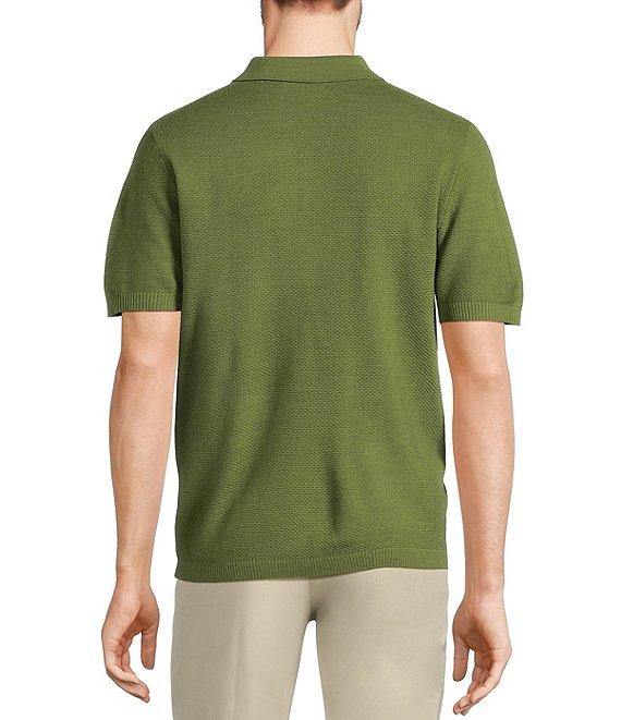 Murano Big & Tall Solid Textured Polo Short Sleeve Sweater Product Image