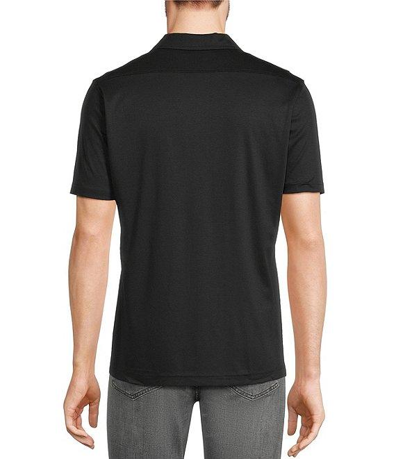 Murano Big & Tall Liquid Luxury Slim Fit Textured Coatfront Short Sleeve Woven Camp Shirt Product Image