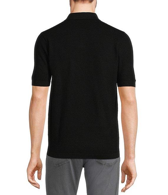 Murano Big & Tall Solid Textured Polo Short Sleeve Sweater Product Image
