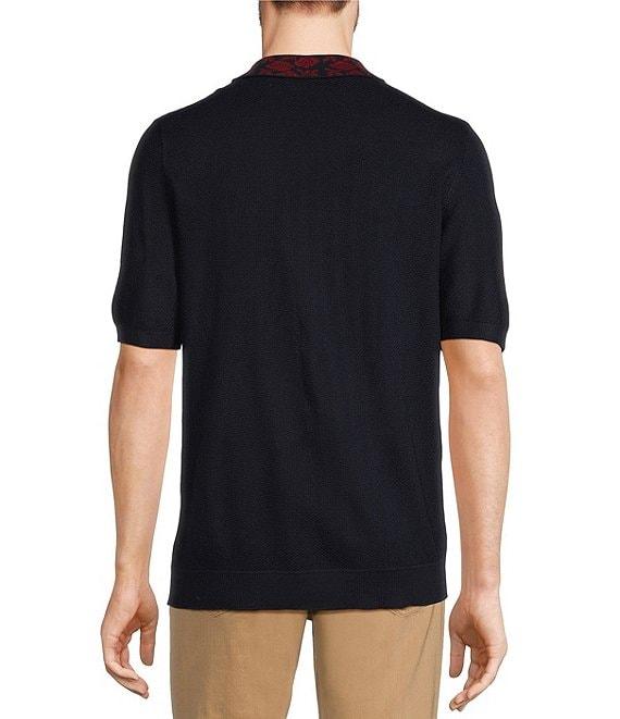 Murano Corsa Di Cavalli Derby Collection Jacquard Short Sleeve Polo Sweater Product Image