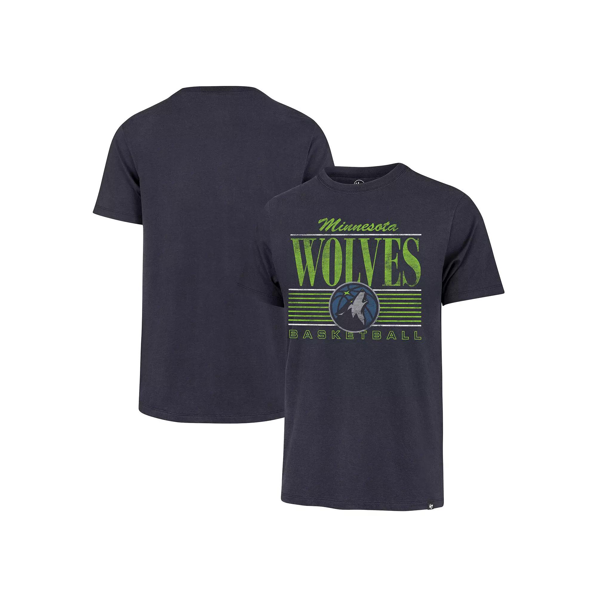 Men's '47 Navy Minnesota Timberwolves Remix Franklin T-Shirt, Size: Small, Blue Product Image