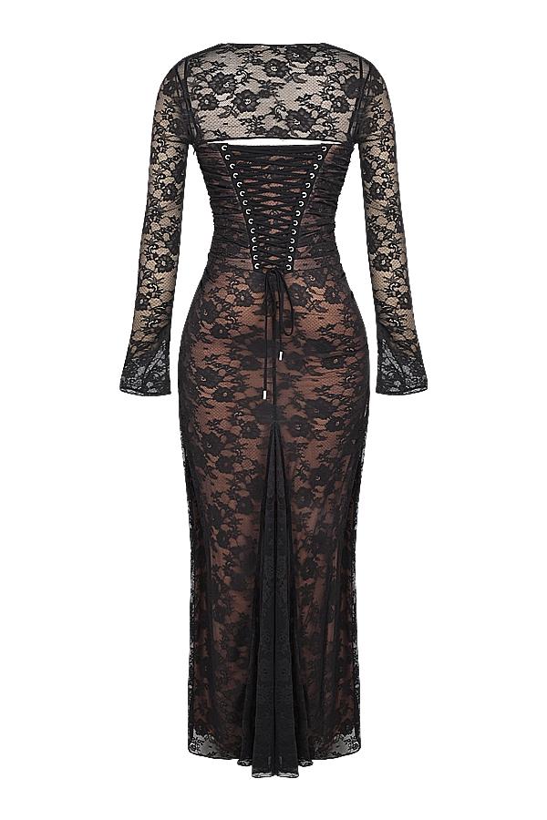 Artemis  black lace maxi dress Product Image