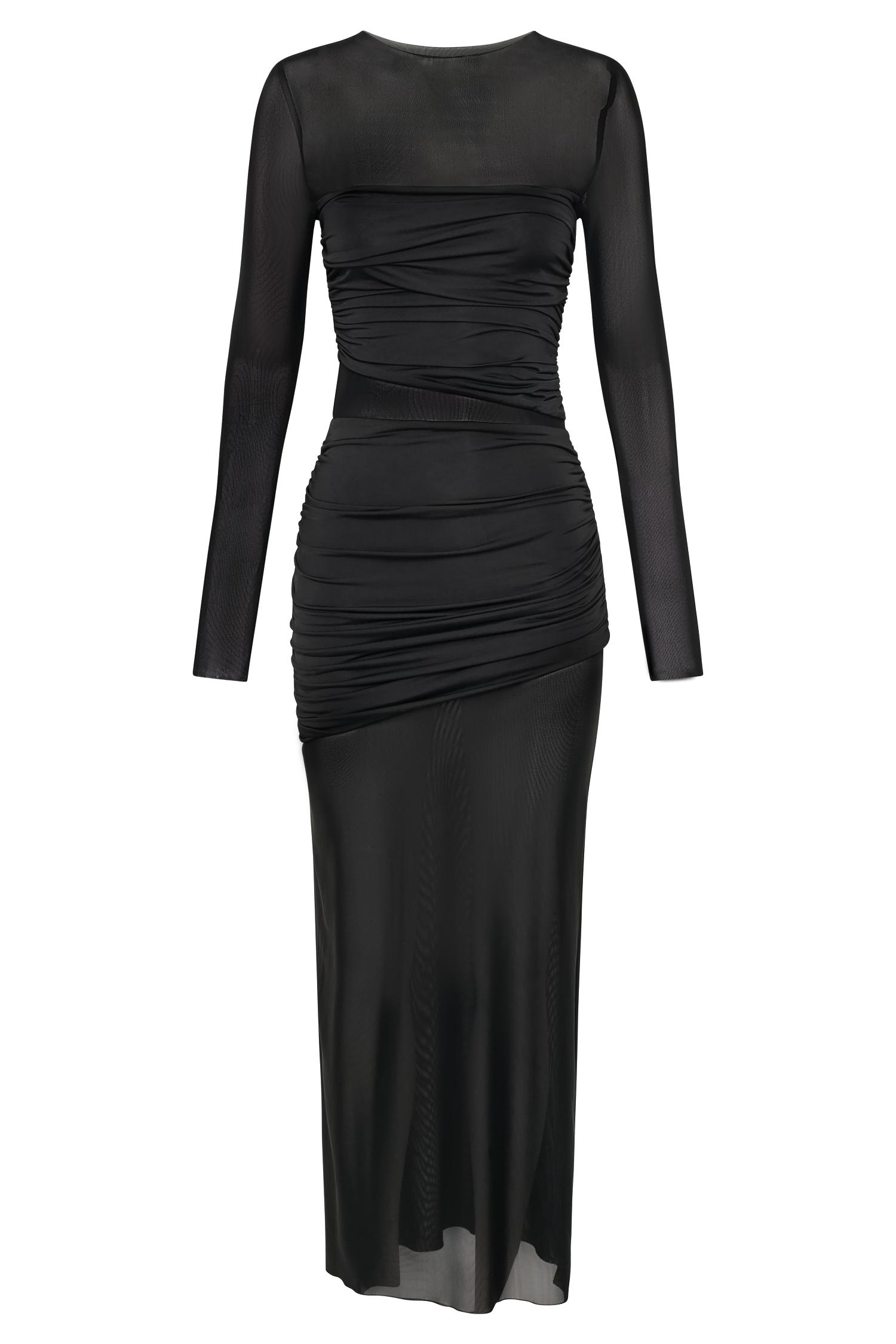 Kate Mesh And Nylon Maxi Dress - Black Product Image