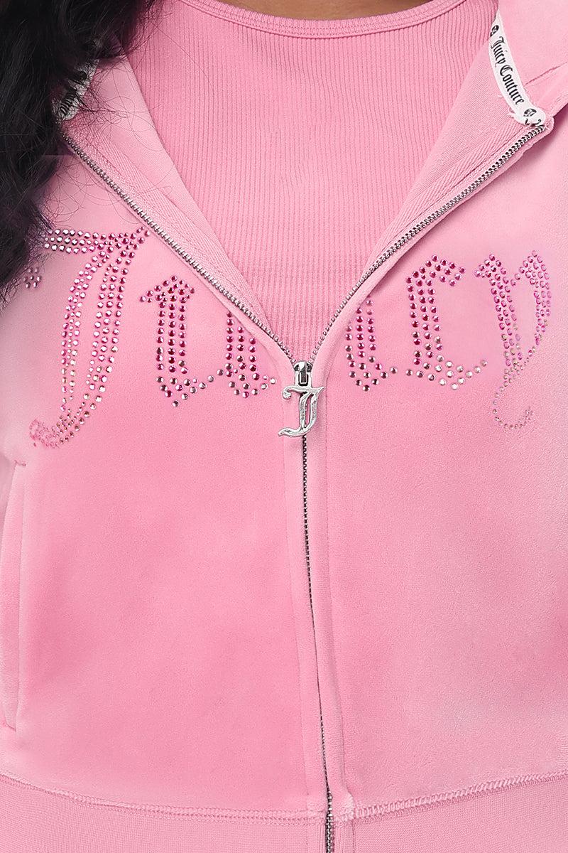 Front Ombre Big Bling Velour Hoodie Product Image