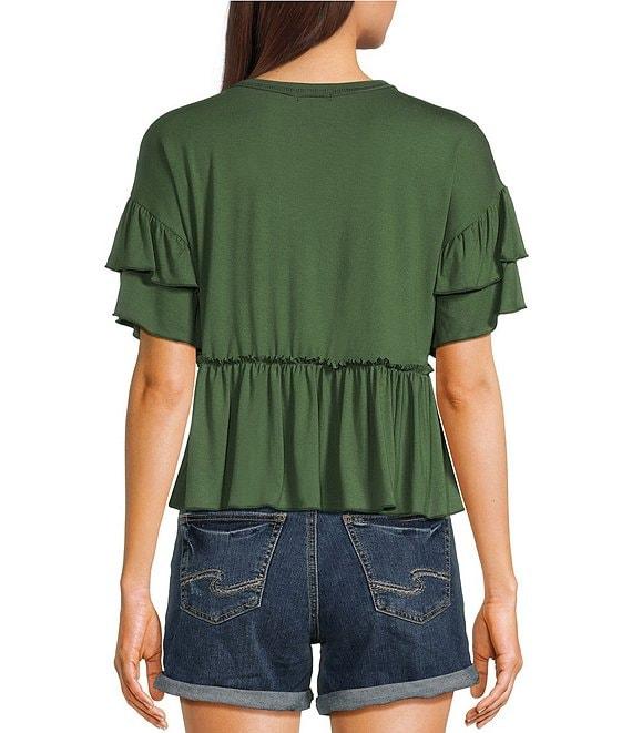 Originality Short Sleeve Peplum Top Product Image