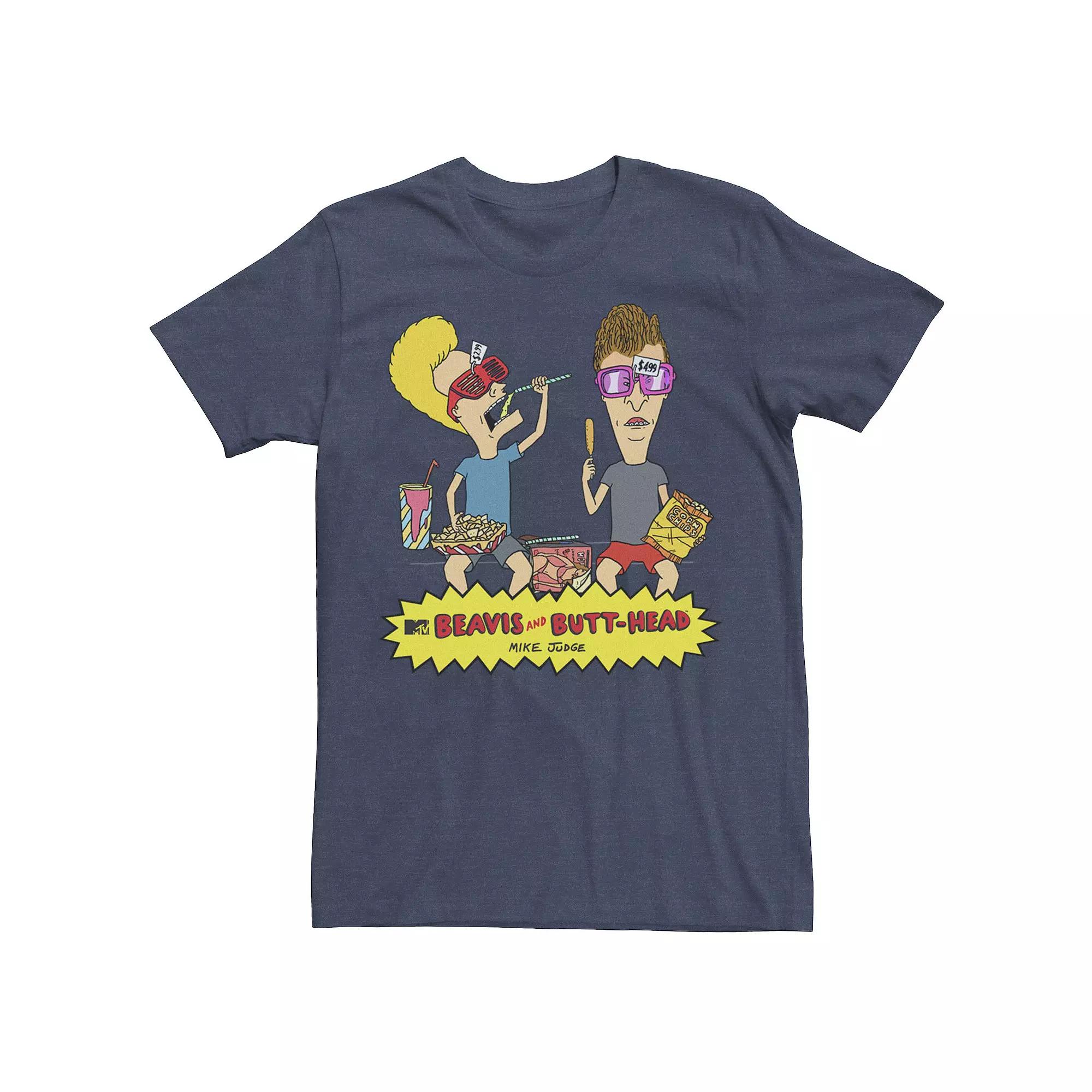 Men's Beavis & Butthead Snacks On The Curb Logo Tee,  Product Image