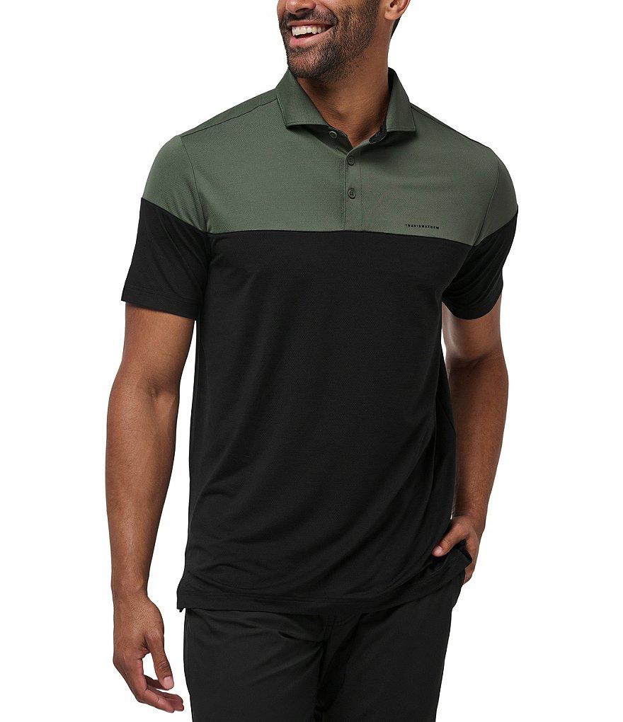 TravisMathew Performance Stretch Heater Pro Color Block Short Sleeve Polo Shirt Product Image