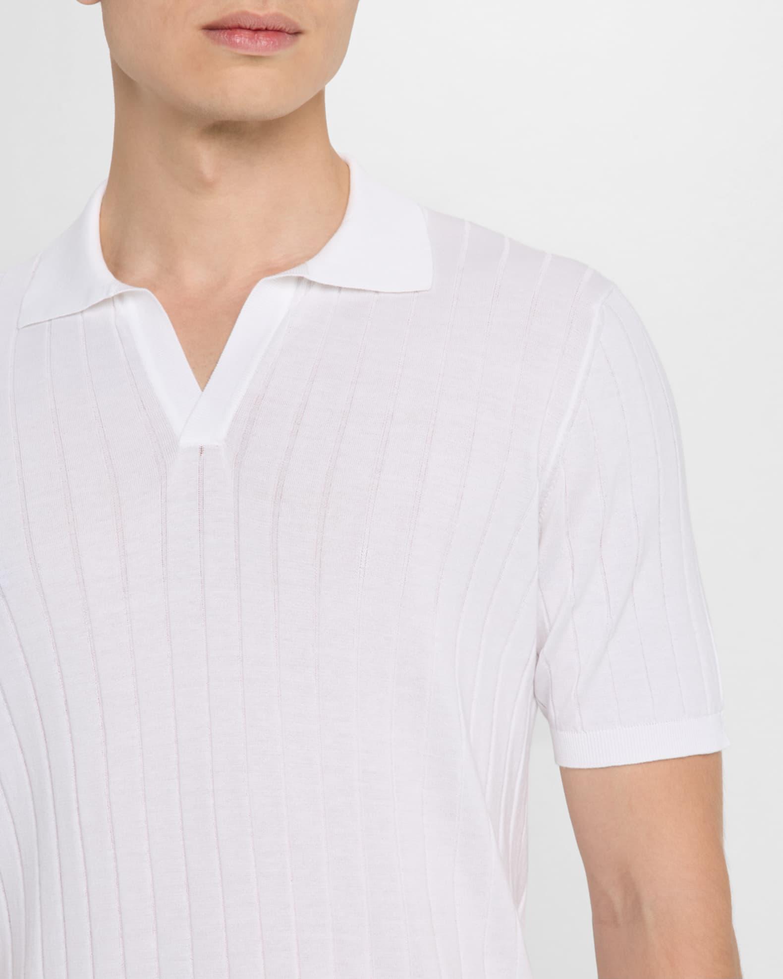 Men's Cotton Rib Short-Sleeve Polo Sweater Product Image