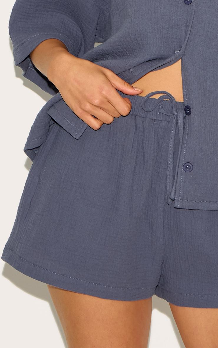 Charcoal Woven Floaty Drawstring Shorts Product Image