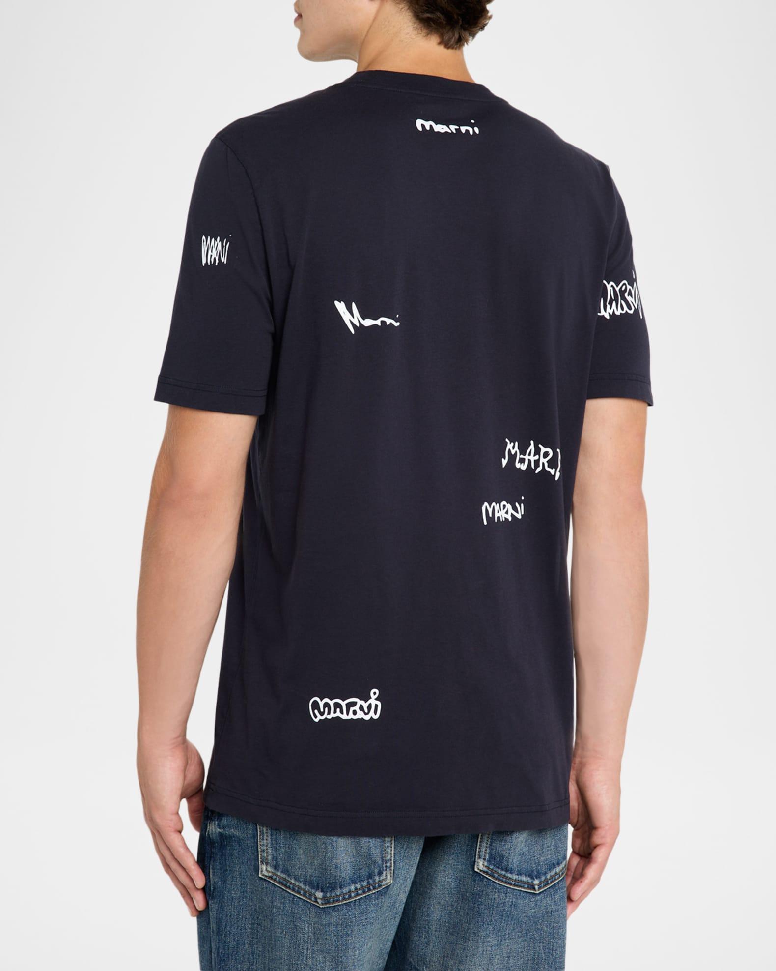 Men's Allover Multi-Logo Crewneck T-Shirt Product Image