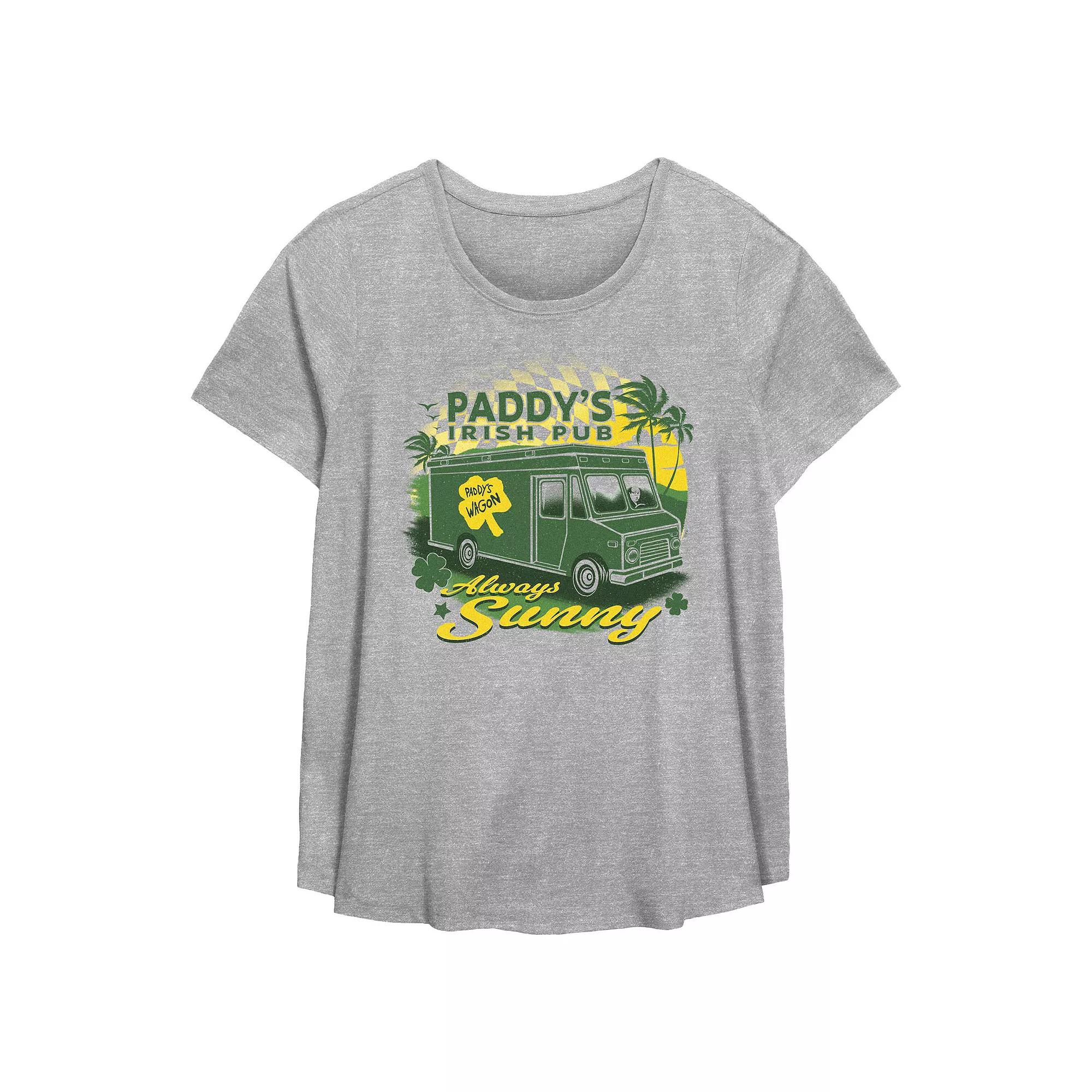 Plus Size It's Always Sunny In Philadelphia Paddy's Irish Pub Flowy Graphic Tee, Women's, Size: 3XL, Grey Gray Product Image