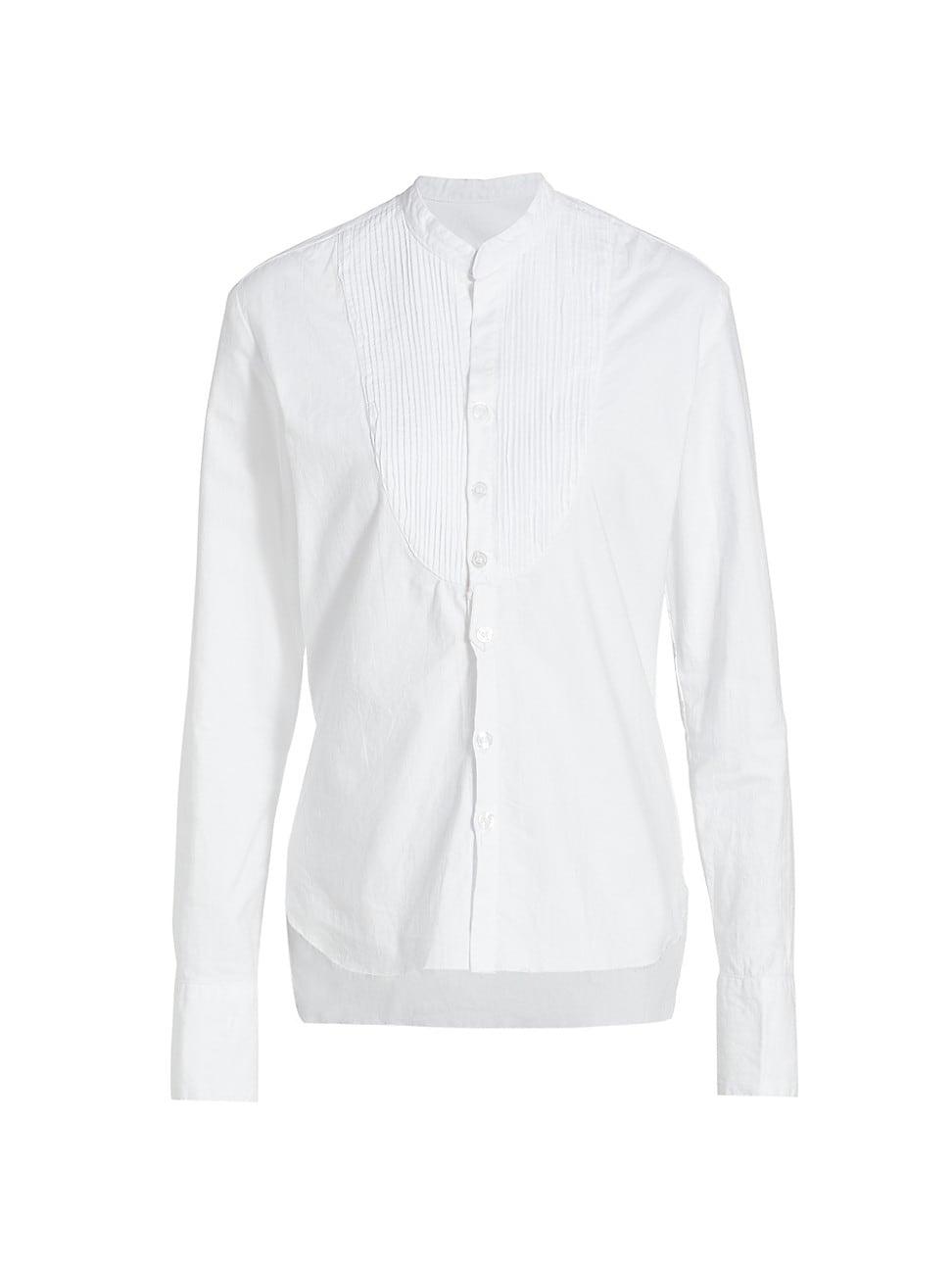 Womens Pleated High-Low Shirt Product Image