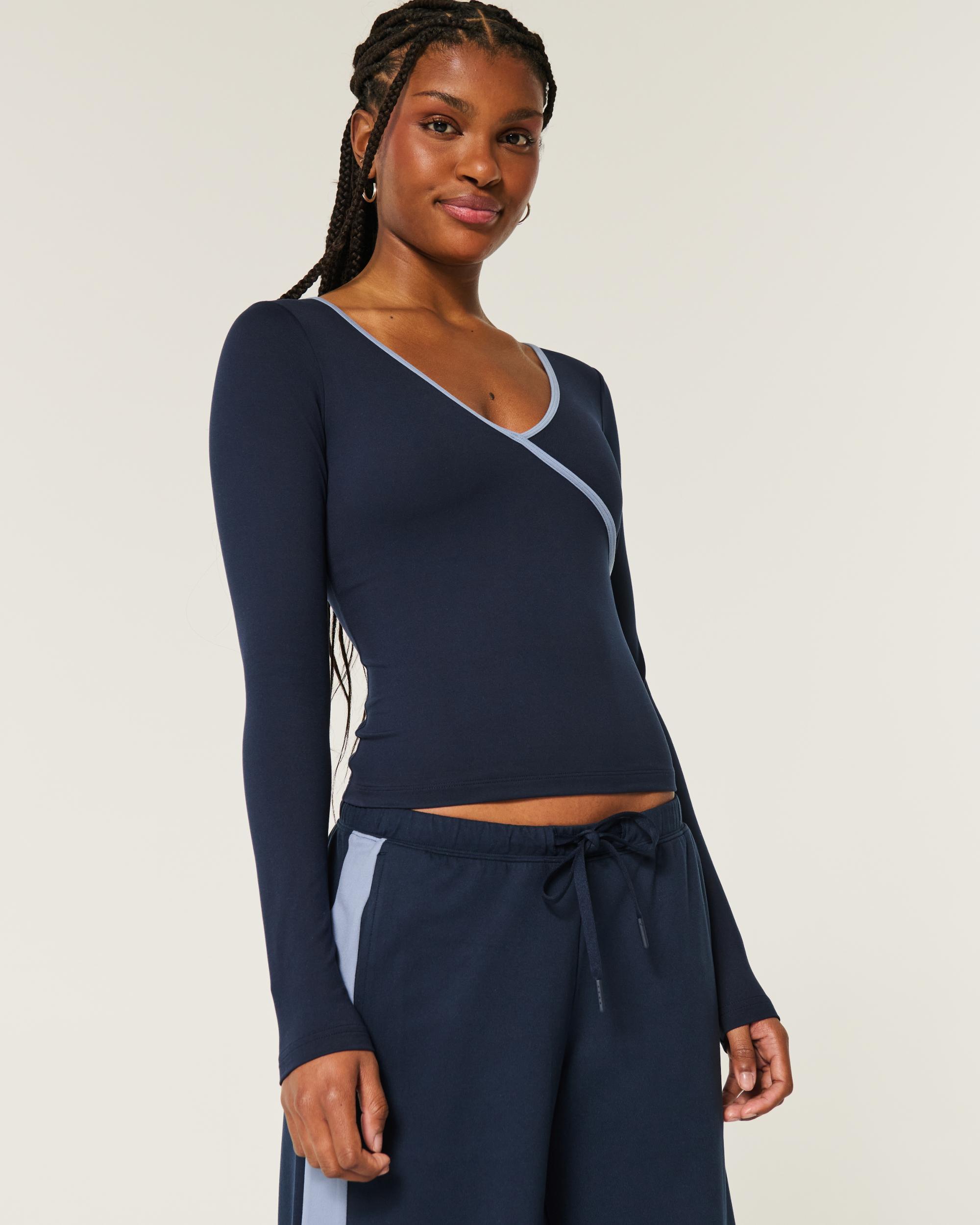 Gilly Hicks Active Tipped Wrap Top Product Image