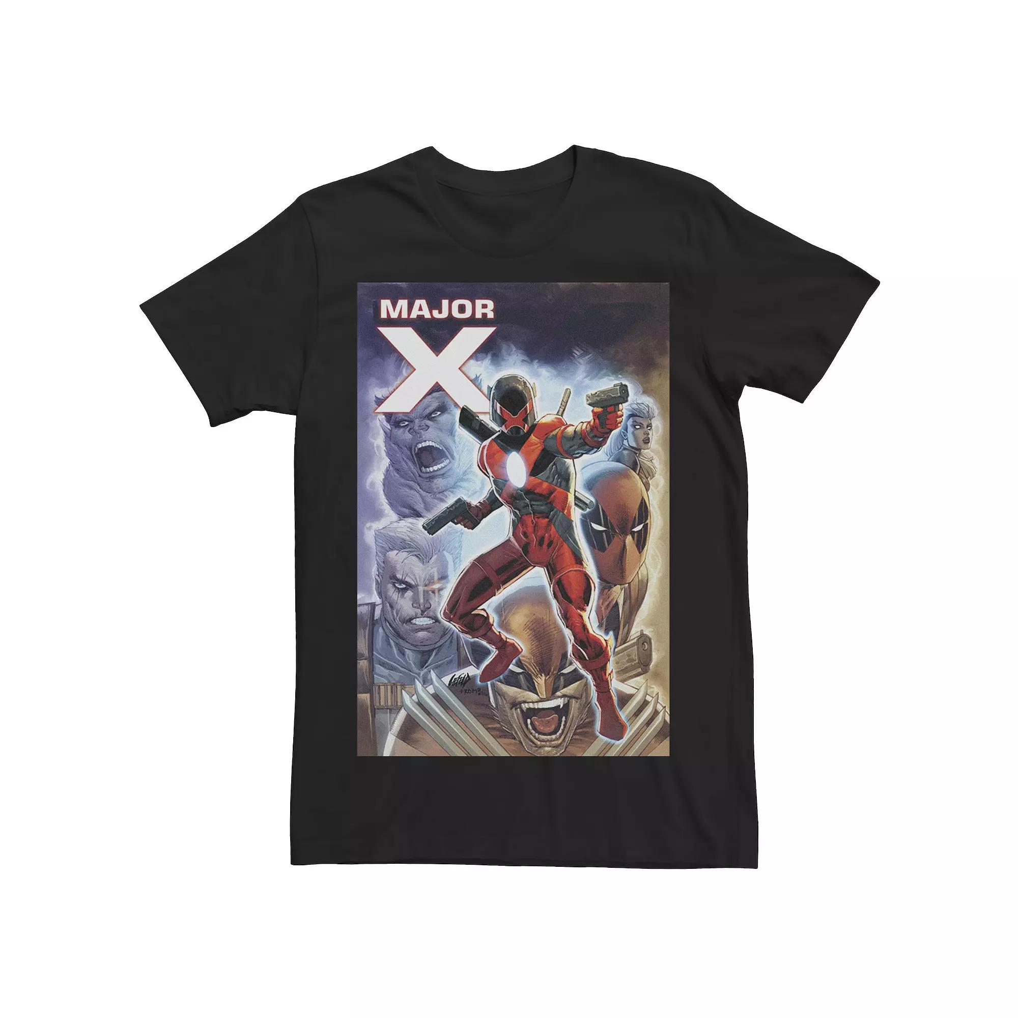 Men's Marvel Major X Issue #1 Of 6 Comic Book Cover Tee, Size: XL, Black Product Image