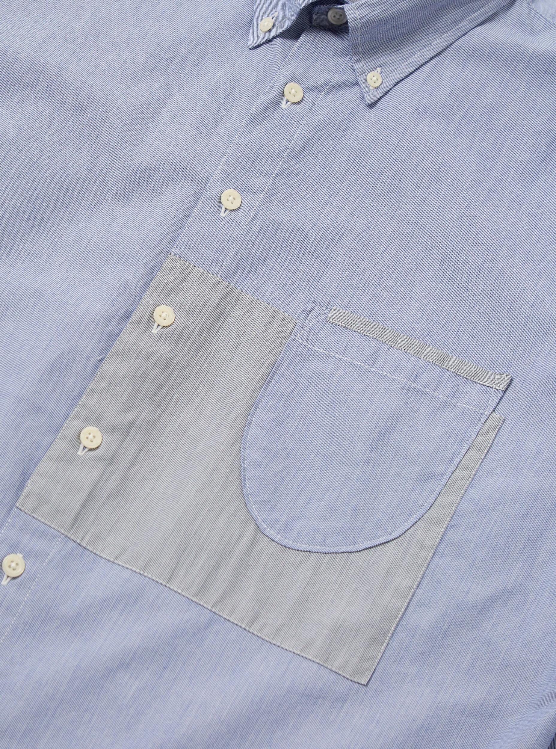 Universal Works Patched Lazy Day Shirt in Mixed Blue Mixed Classics Product Image