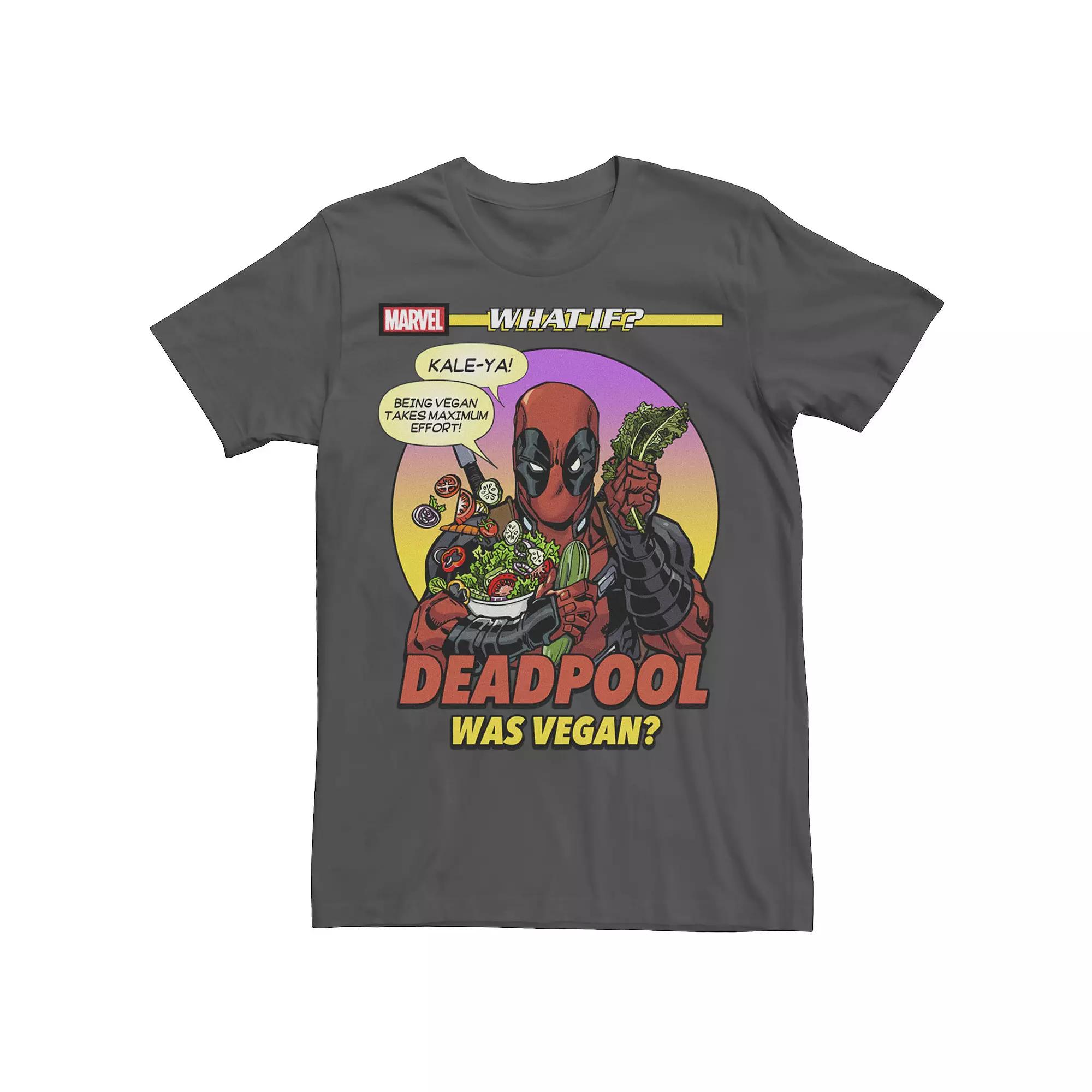 Men's Marvel What If Deadpool Was Vegan Comic Cover Graphic Tee,  Product Image