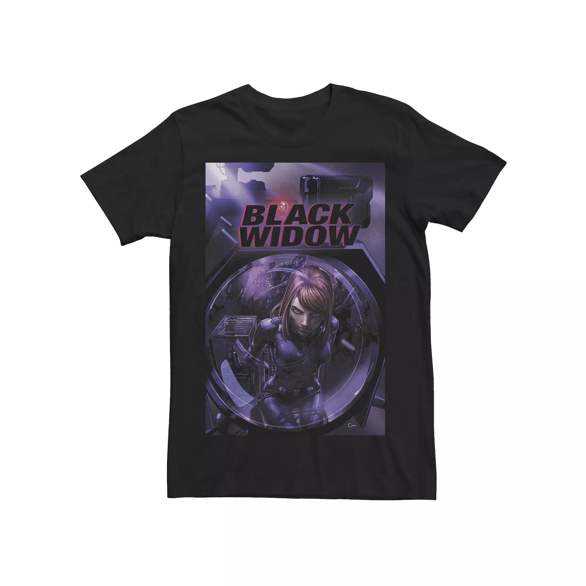 Men's Marvel Black Widow No Restraints Play Comic Book Cover Tee,  Product Image