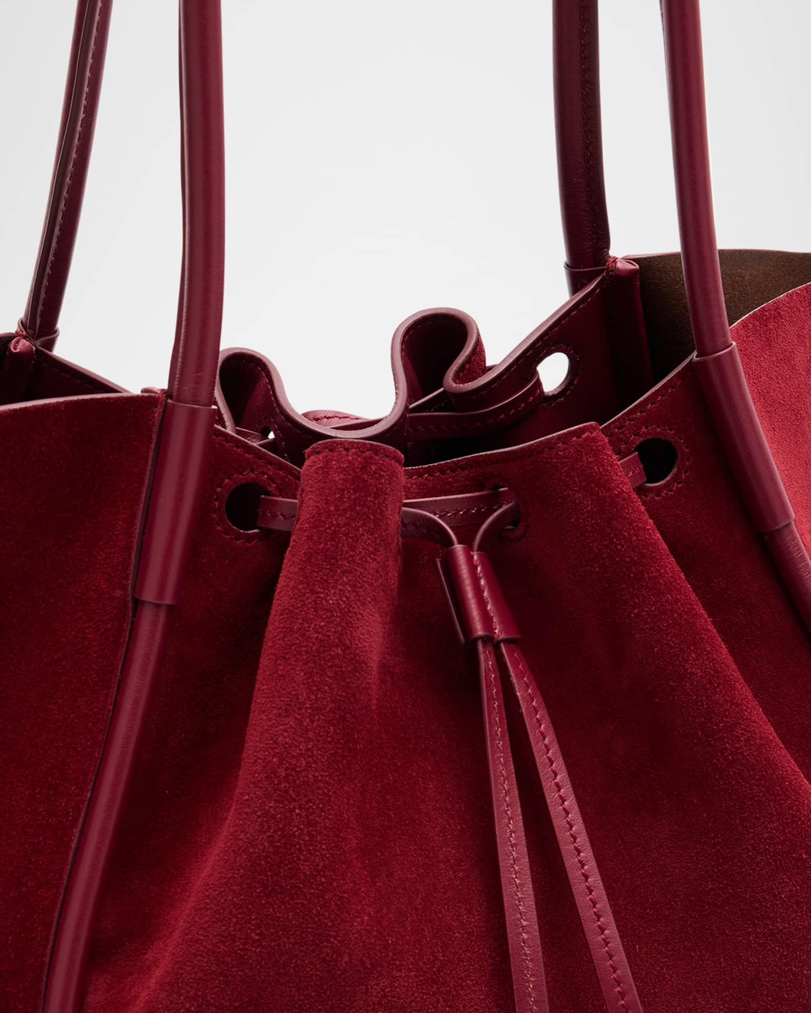 Large Ruched Suede Tote Bag Product Image