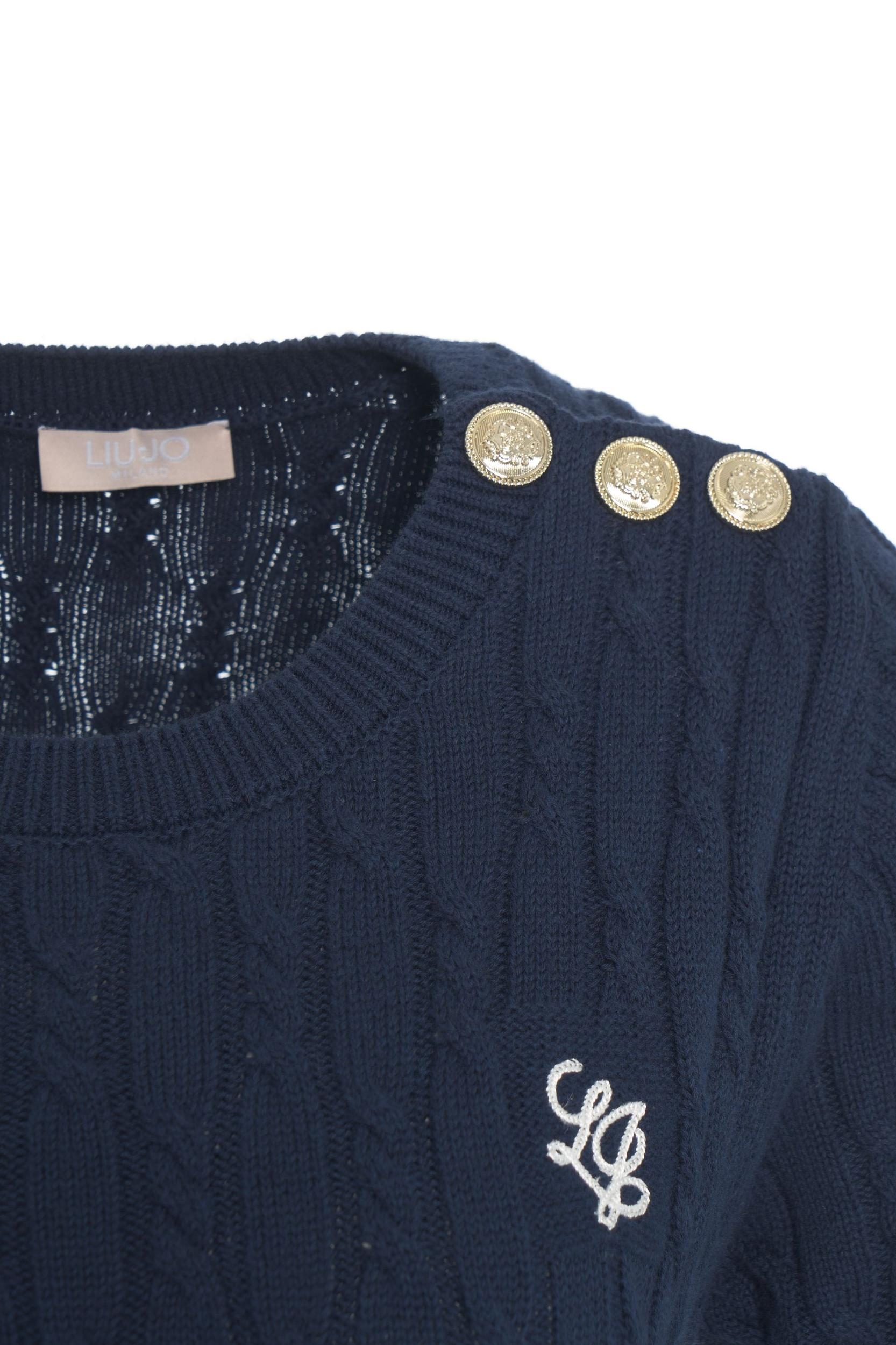 Knit t-shirt with logo embroidery Product Image