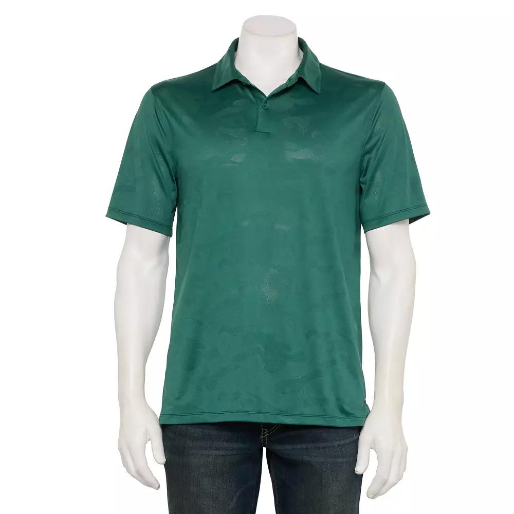 Men's Tek Gear® Short Sleeve Active Polo, Size: Large, Green Camo Product Image