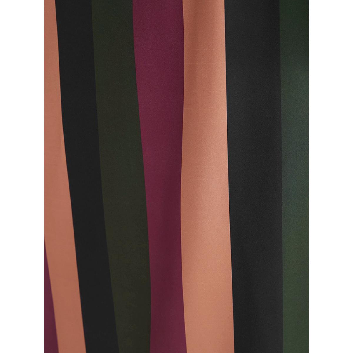 Plus Size Solid Patchwork Wrap Pocket Lantern Sleeve Belted Striped Dress Multicolor Women Office Patchwork V-neck Long Sleeve Curvy Midi Dress BloomChic 10/M Product Image