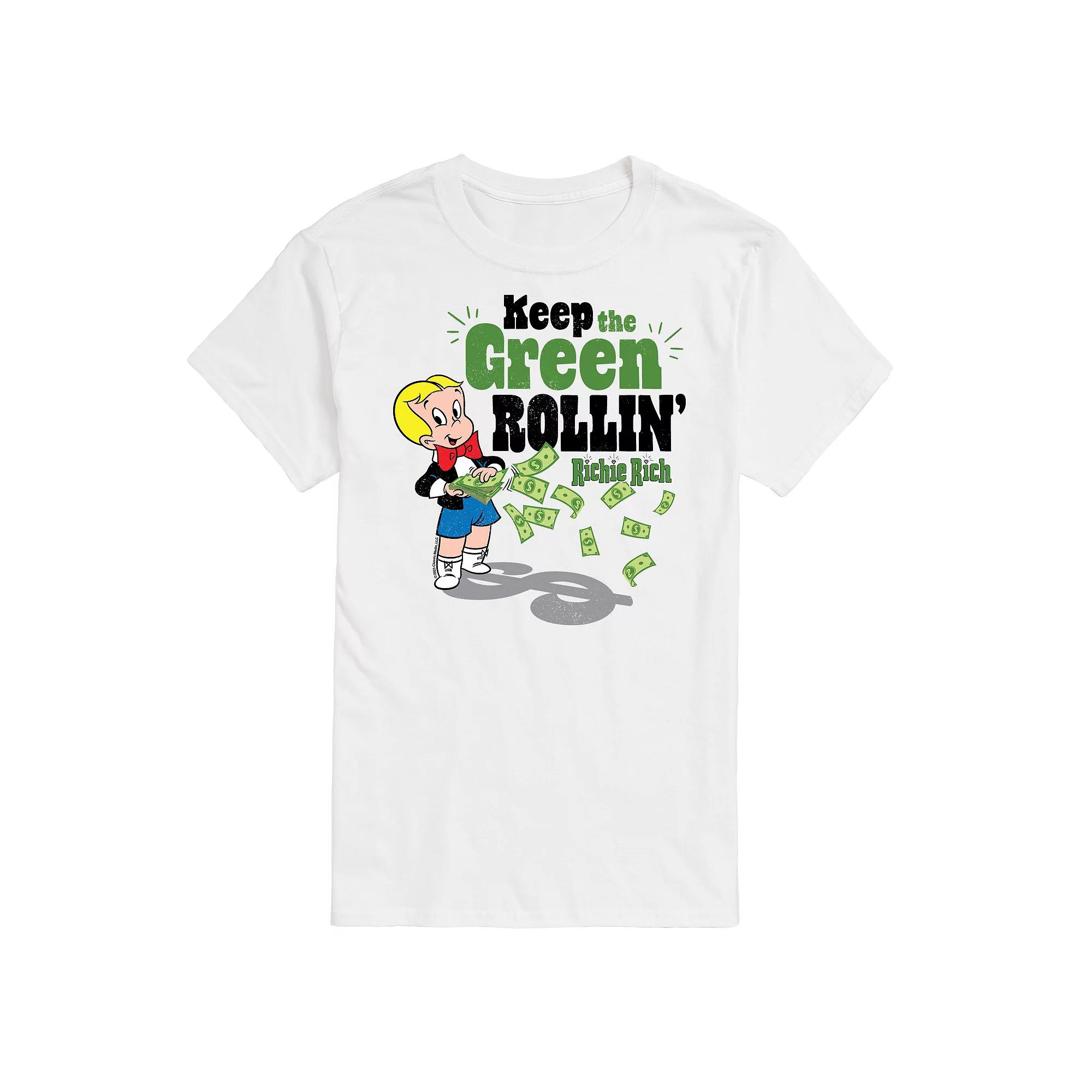 Men's Richie Rich Keep Green Rollin' Graphic Tee,  Product Image