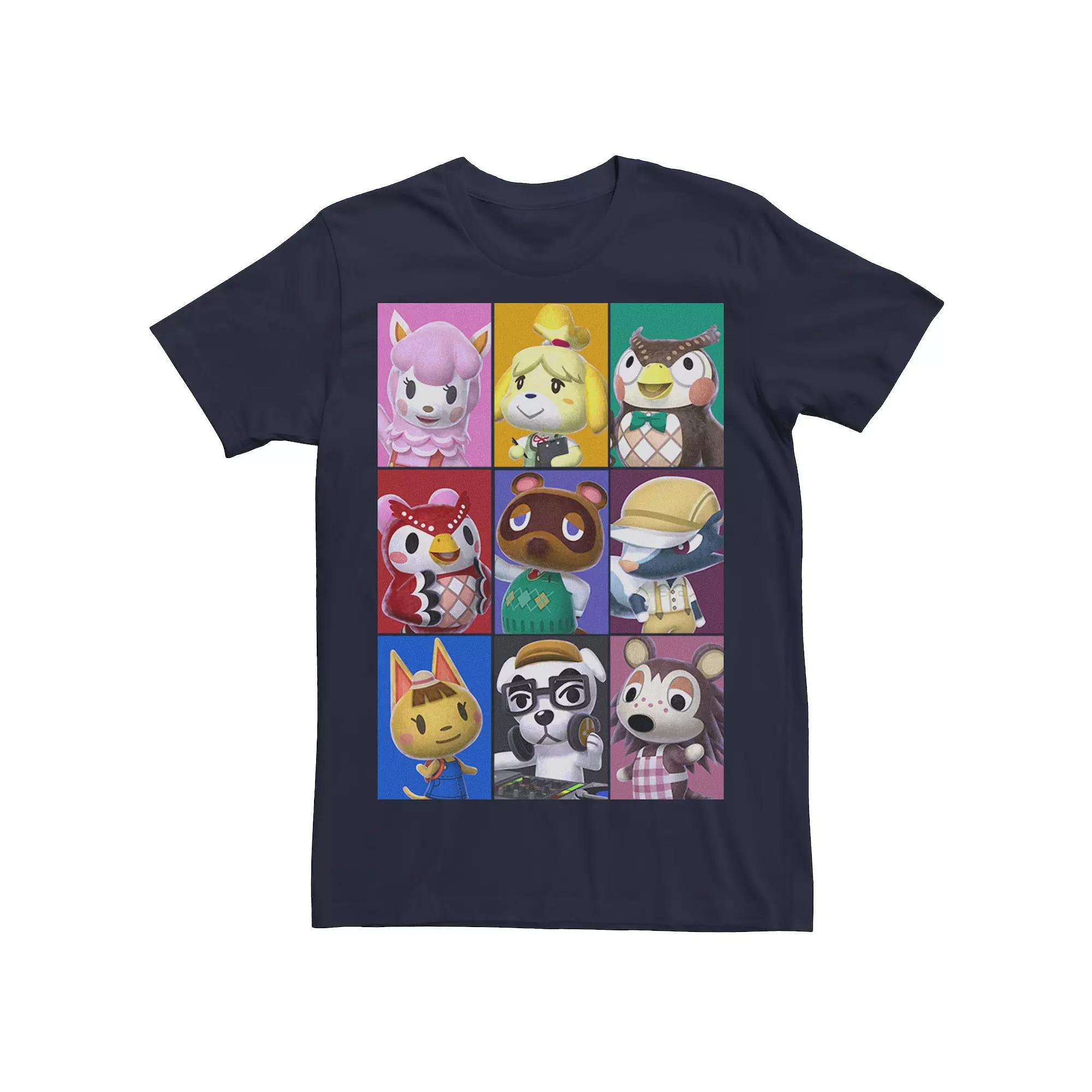 Men's Nintendo Animal Crossing Towns Folk Yearbook Photo Style Tee,  Product Image