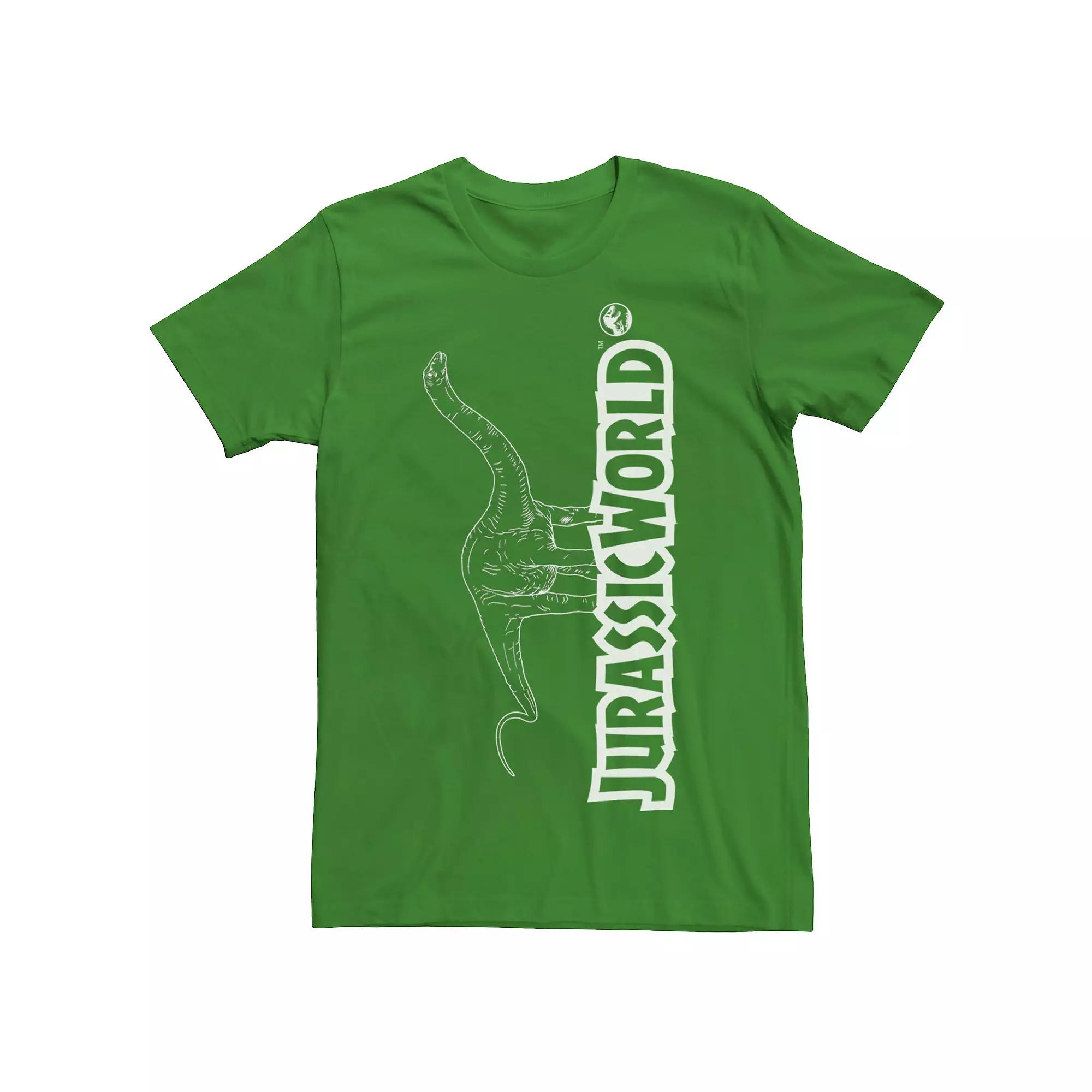 Men's Jurassic World Longneck Dinosaur Title Logo Outline Tee,  Product Image