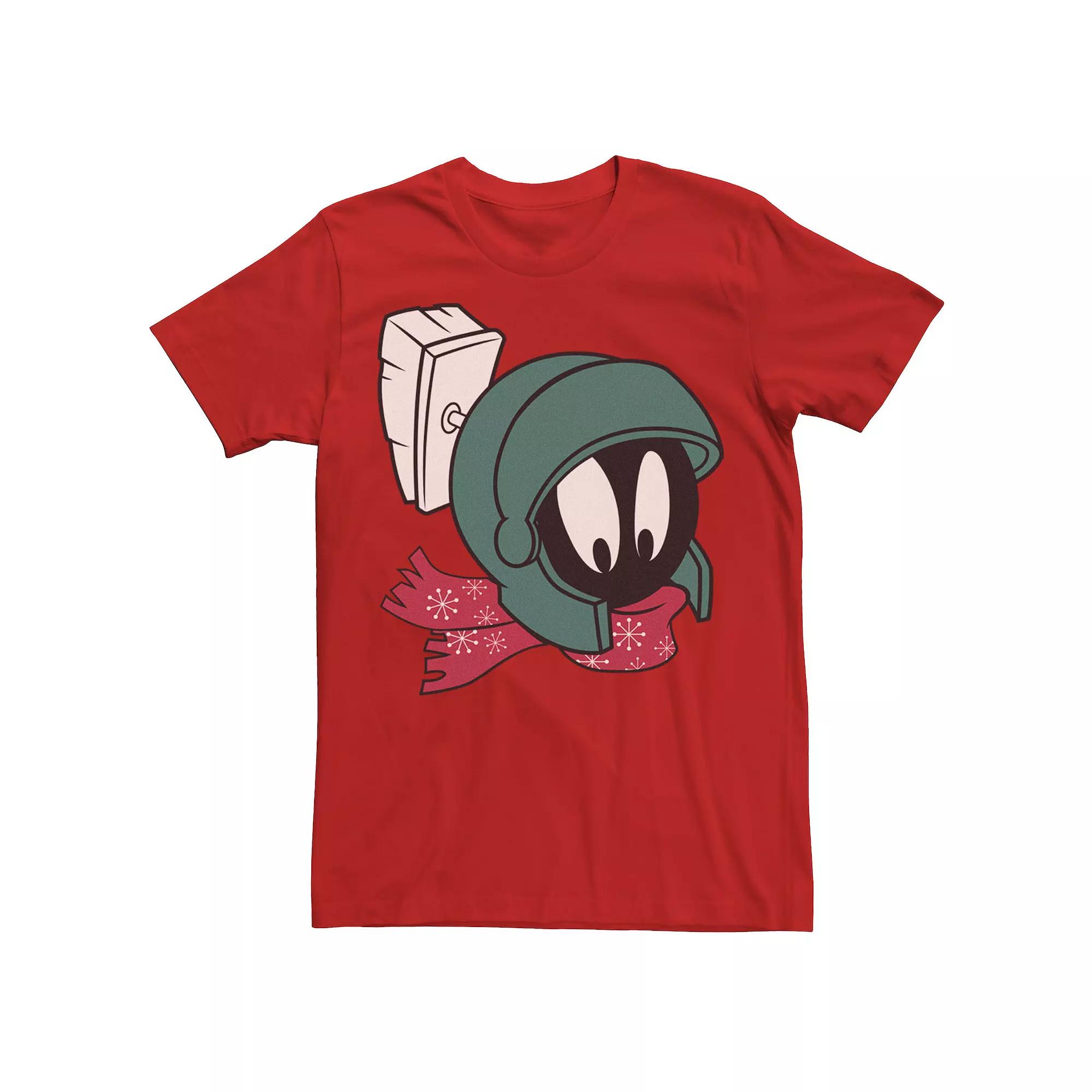 Men's Looney Tunes Christmas Marvin The Martian Winter Big Face Tee,  Product Image