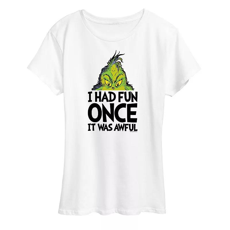 Women's Dr. Seuss The Grinch Had Fun Once Graphic Tee, Girl's,  Product Image