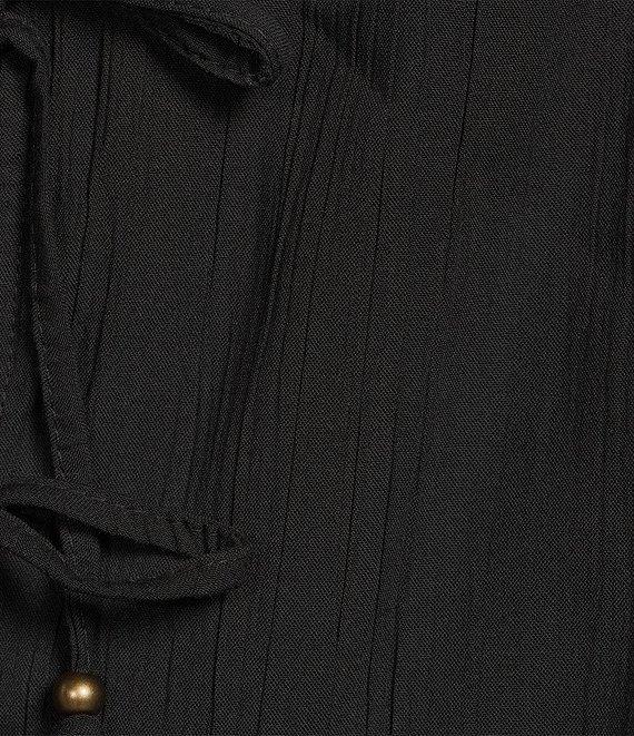 Angie Sleeveless V-neck Triple Front Tie Solid Top Product Image