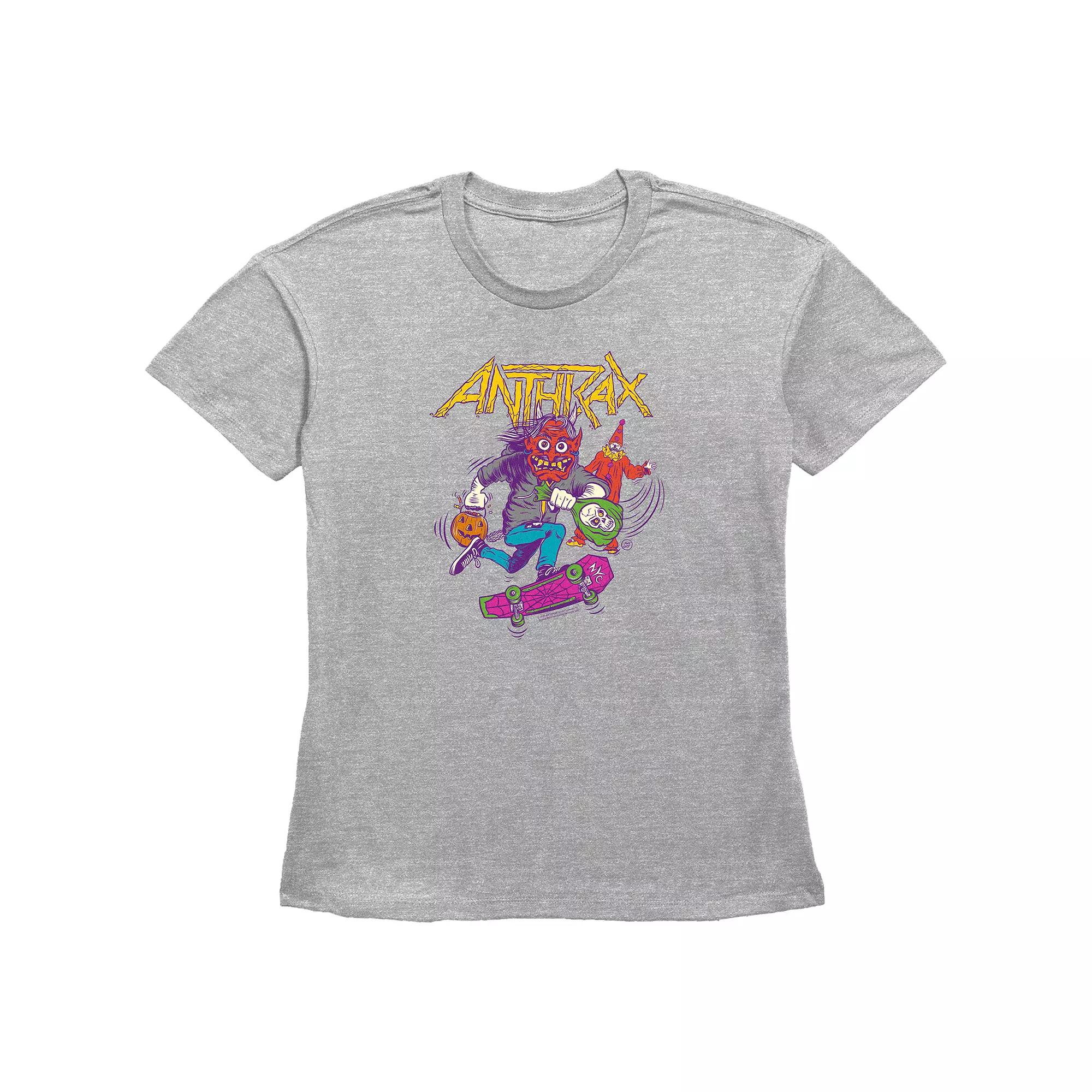 Women's Anthrax Trick Or Treating Graphic Tee, Size: Small, Grey Gray Product Image