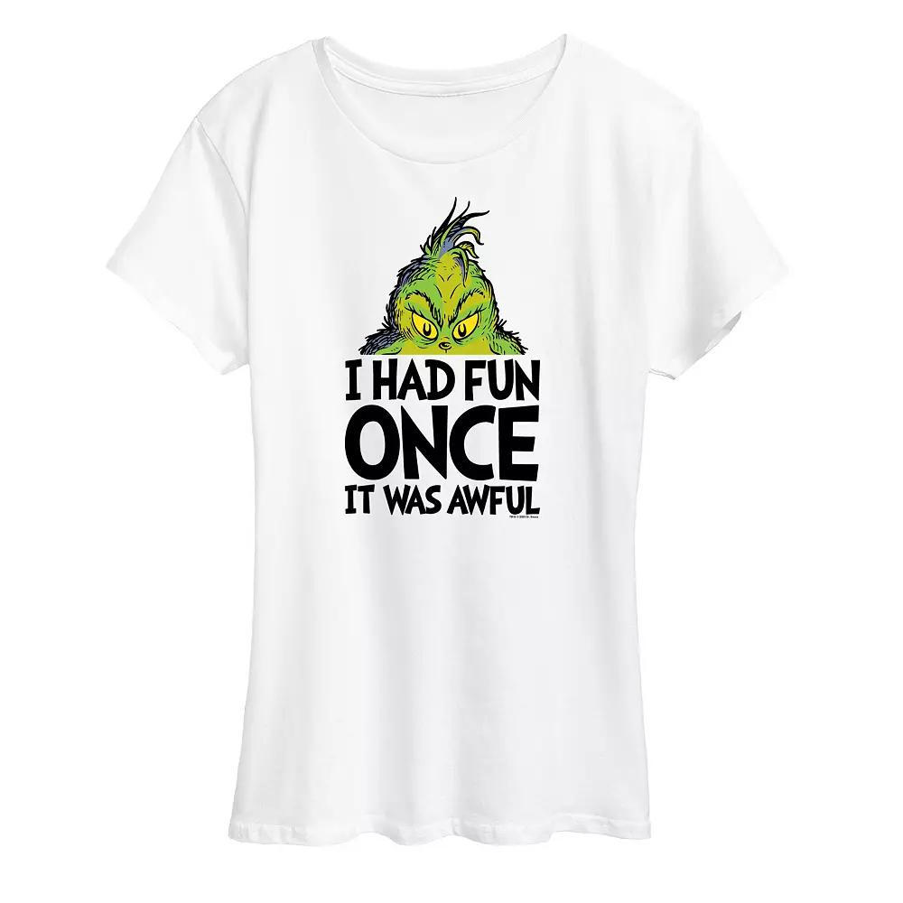 Women's Dr. Seuss The Grinch Had Fun Once Graphic Tee, Girl's,  Product Image