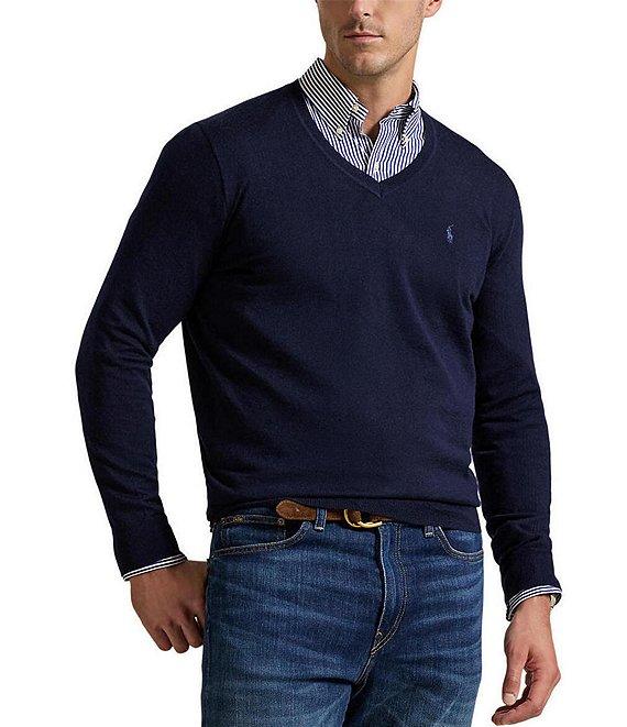 Polo Ralph Lauren Big & Tall Washable Wool V-Neck Sweater Product Image